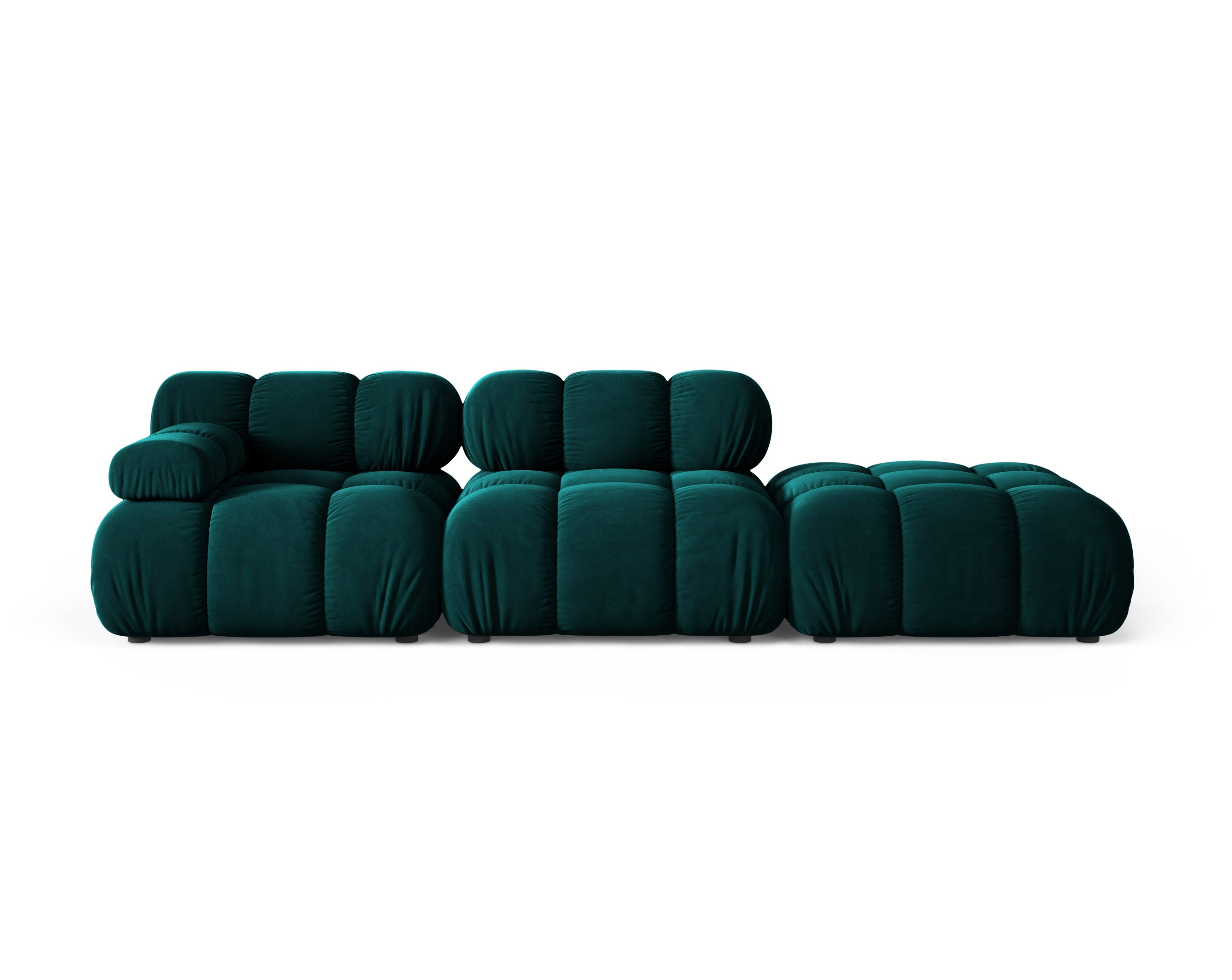 Sofa modułowa otwarta prawostronna BELLIS głęboki petrol welur