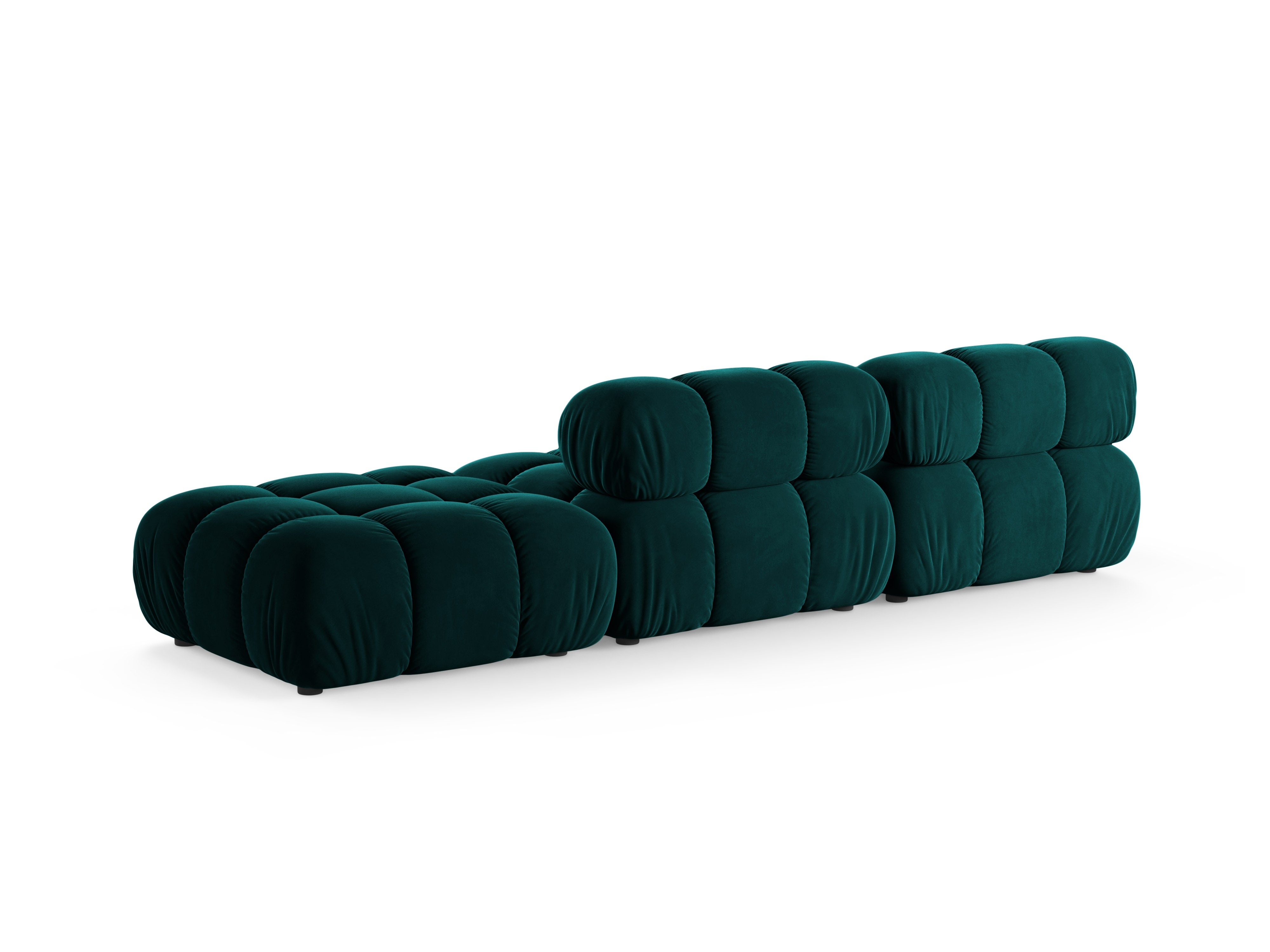 Sofa modułowa otwarta prawostronna BELLIS głęboki petrol welur