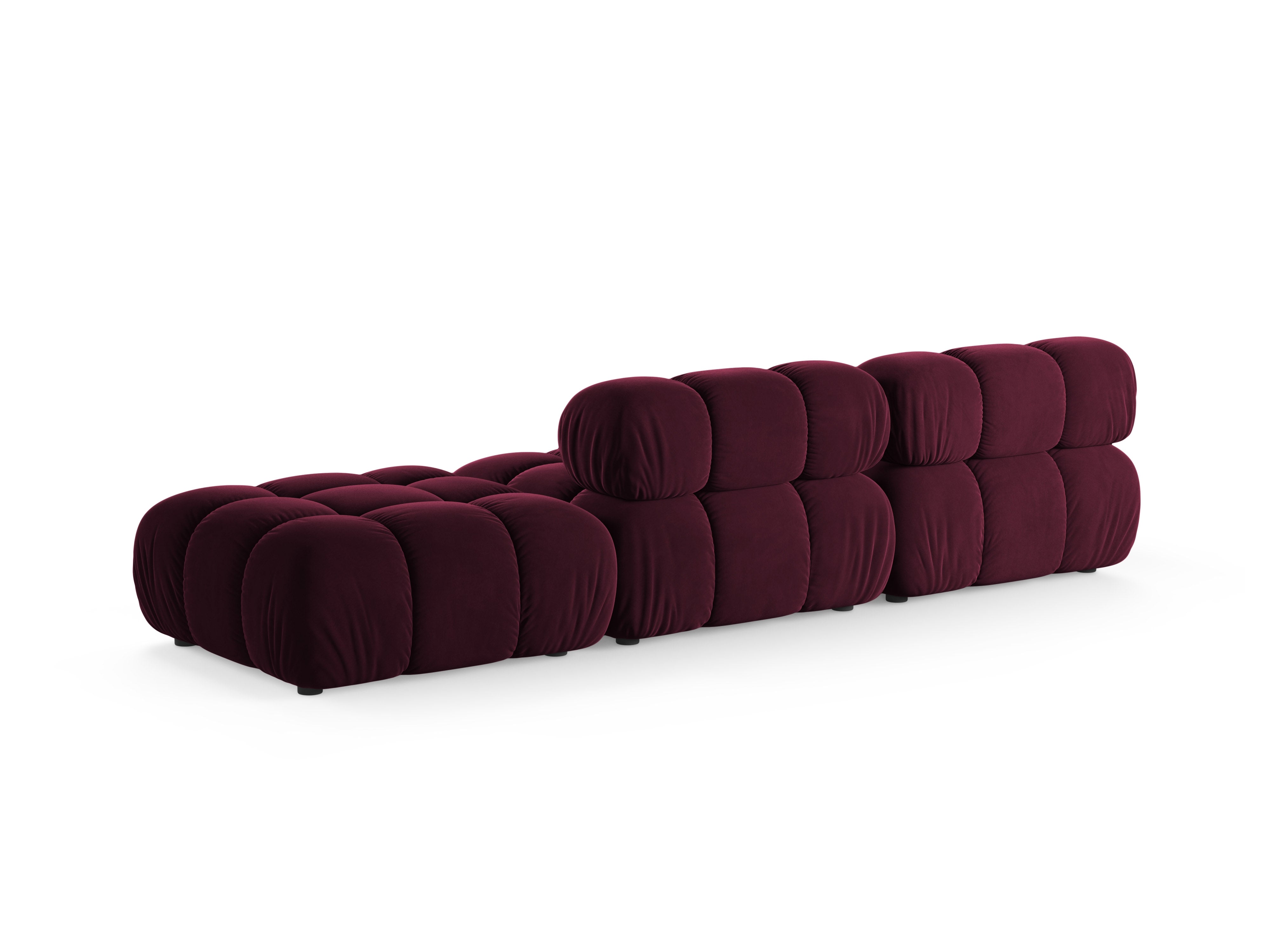 Sofa modułowa otwarta prawostronna BELLIS burgundowy welur