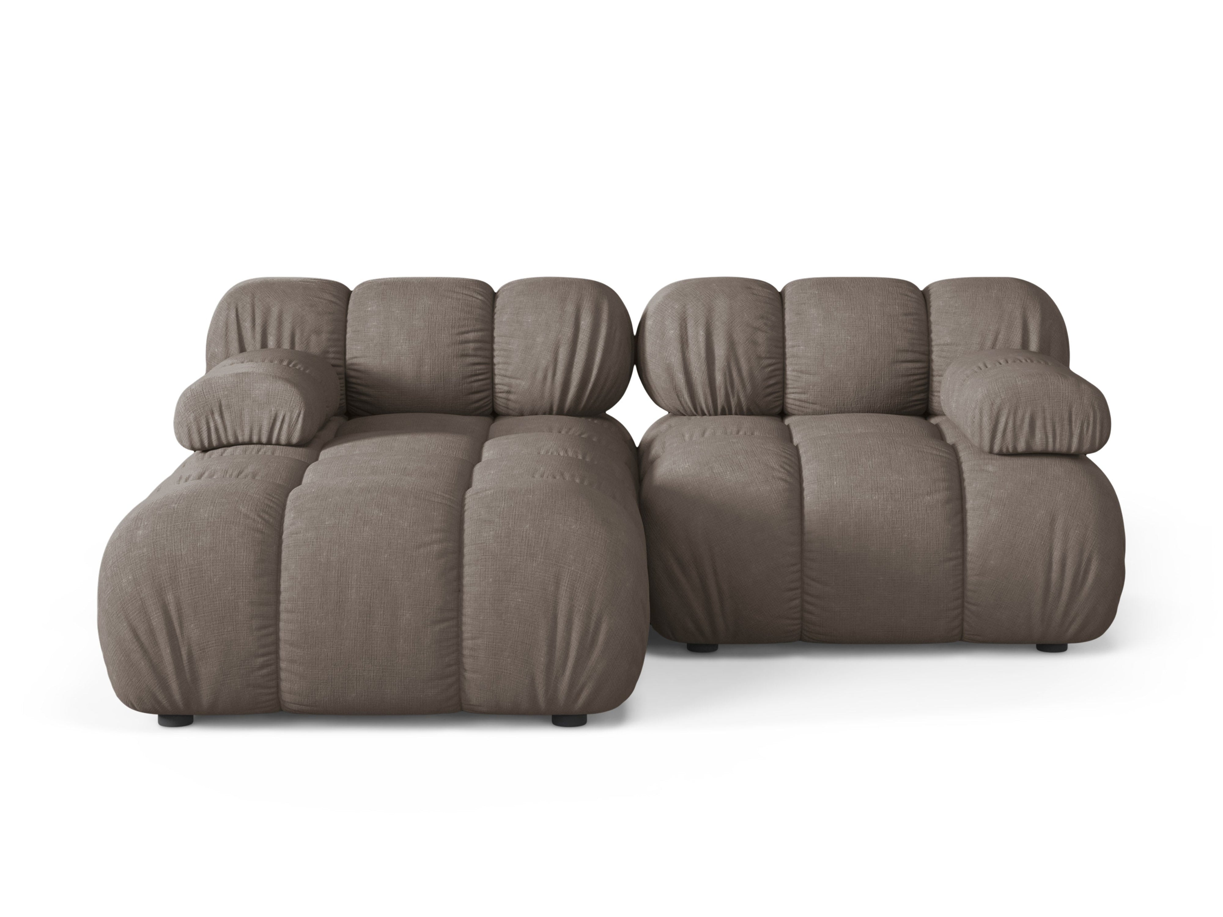 Zweisitzer-Ecksofa BELLIS in dunklem Cappuccino, linksseitig.
