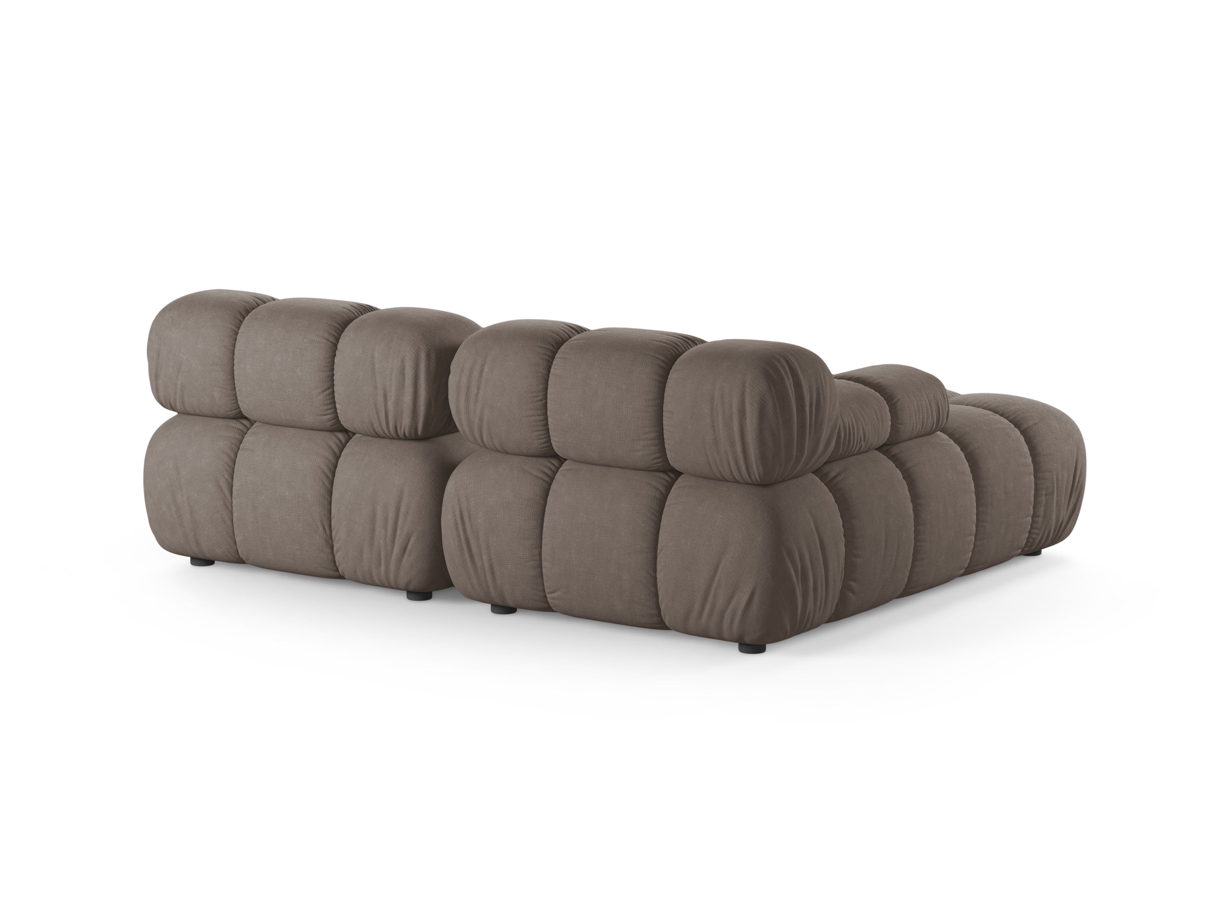 Zweisitzer-Ecksofa BELLIS in dunklem Cappuccino, linksseitig.