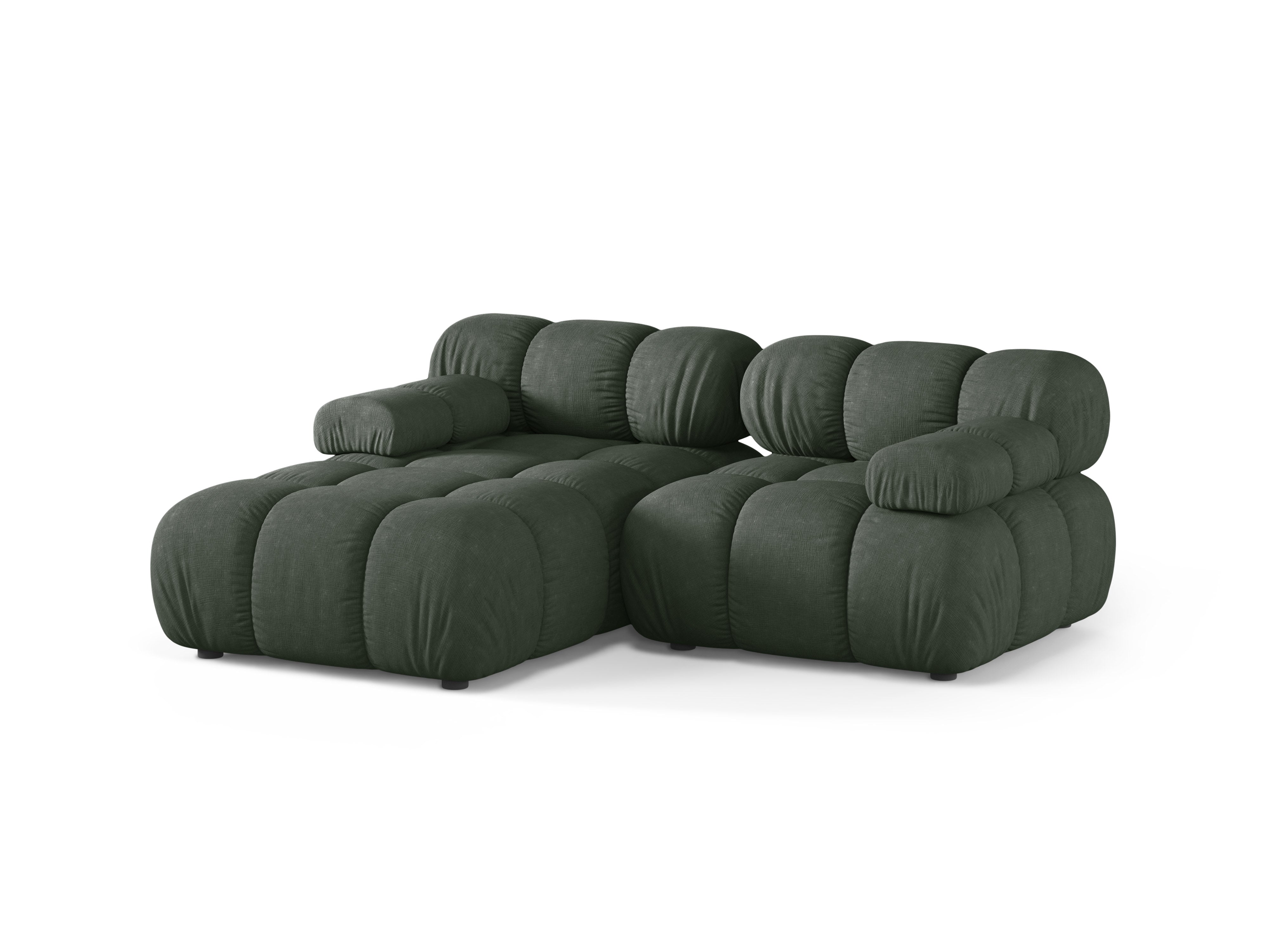 Zweisitzer-Ecksofa BELLIS linksseitig in Dunkelgrün