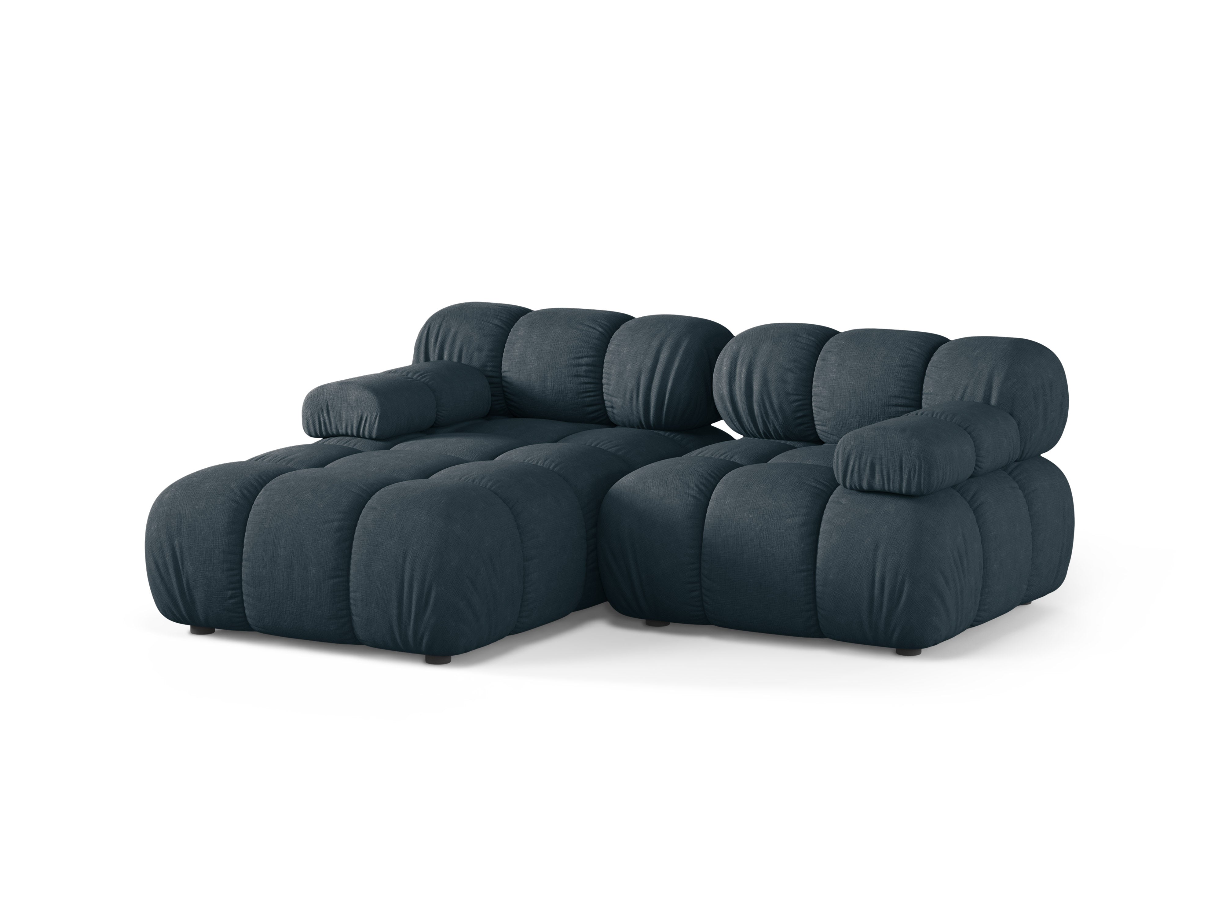 Zweisitzer-Ecksofa BELLIS in tiefem Petrol, linksseitig