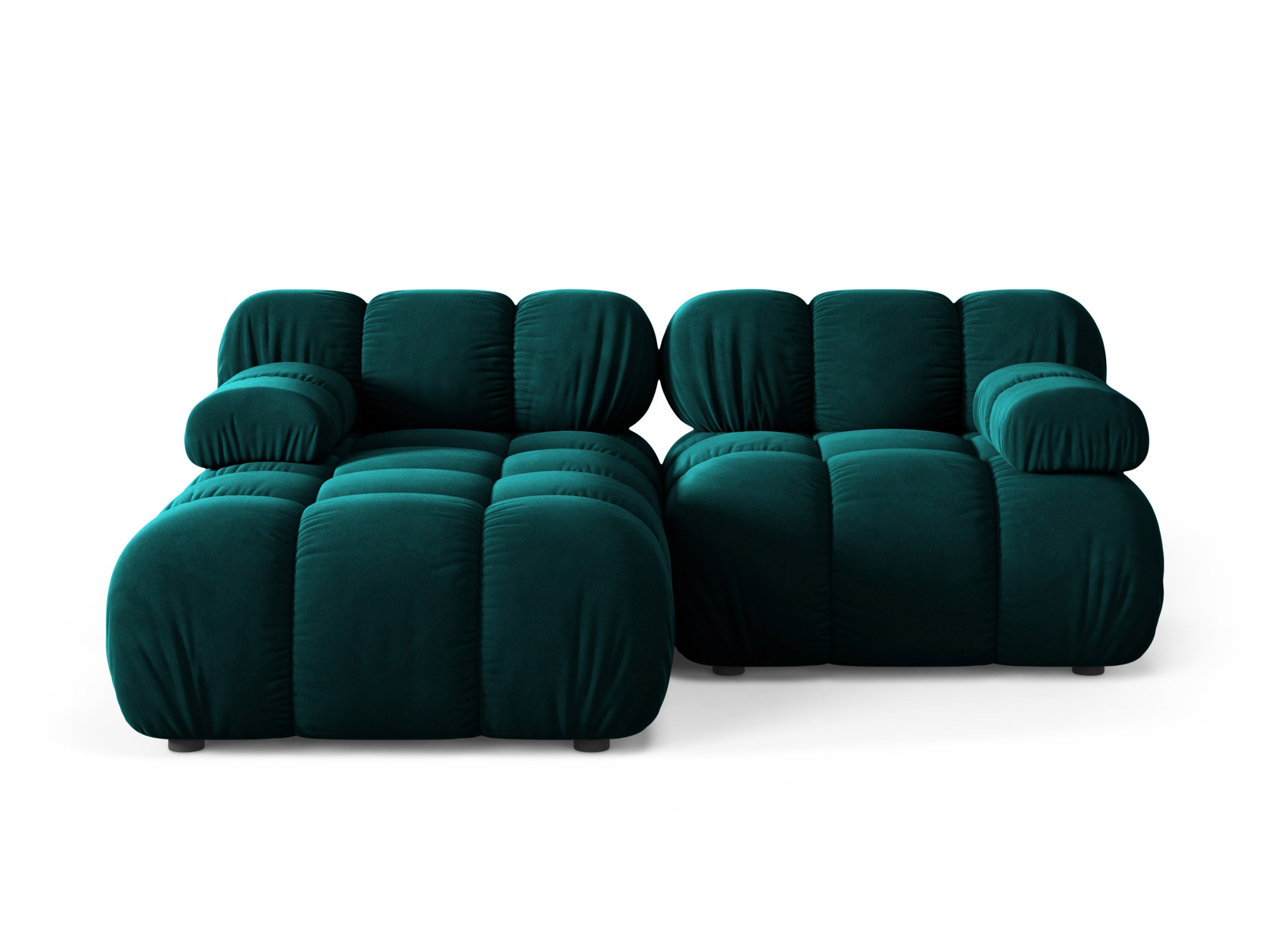 Zweisitzer-Ecksofa BELLIS, linksseitig, tiefes Petrol-Velours