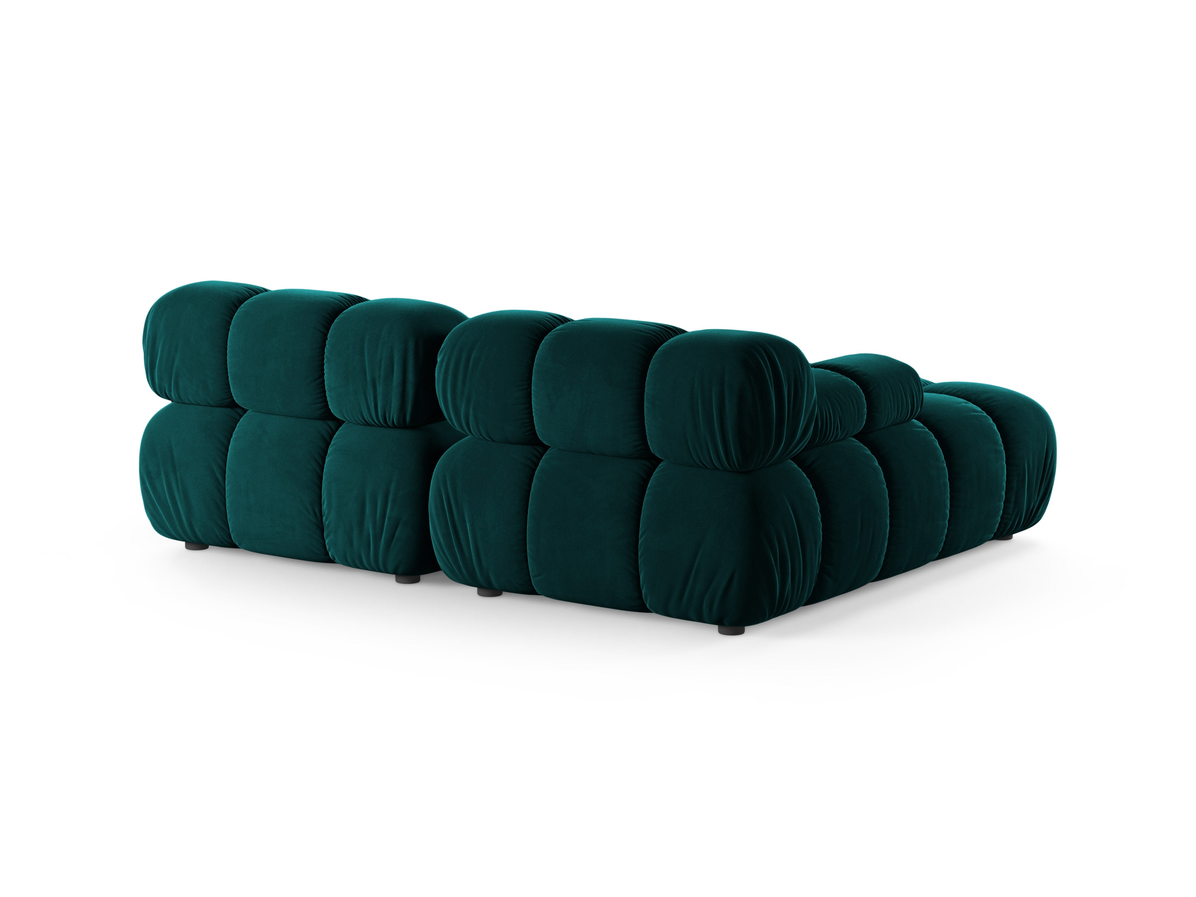 Zweisitzer-Ecksofa BELLIS, linksseitig, tiefes Petrol-Velours