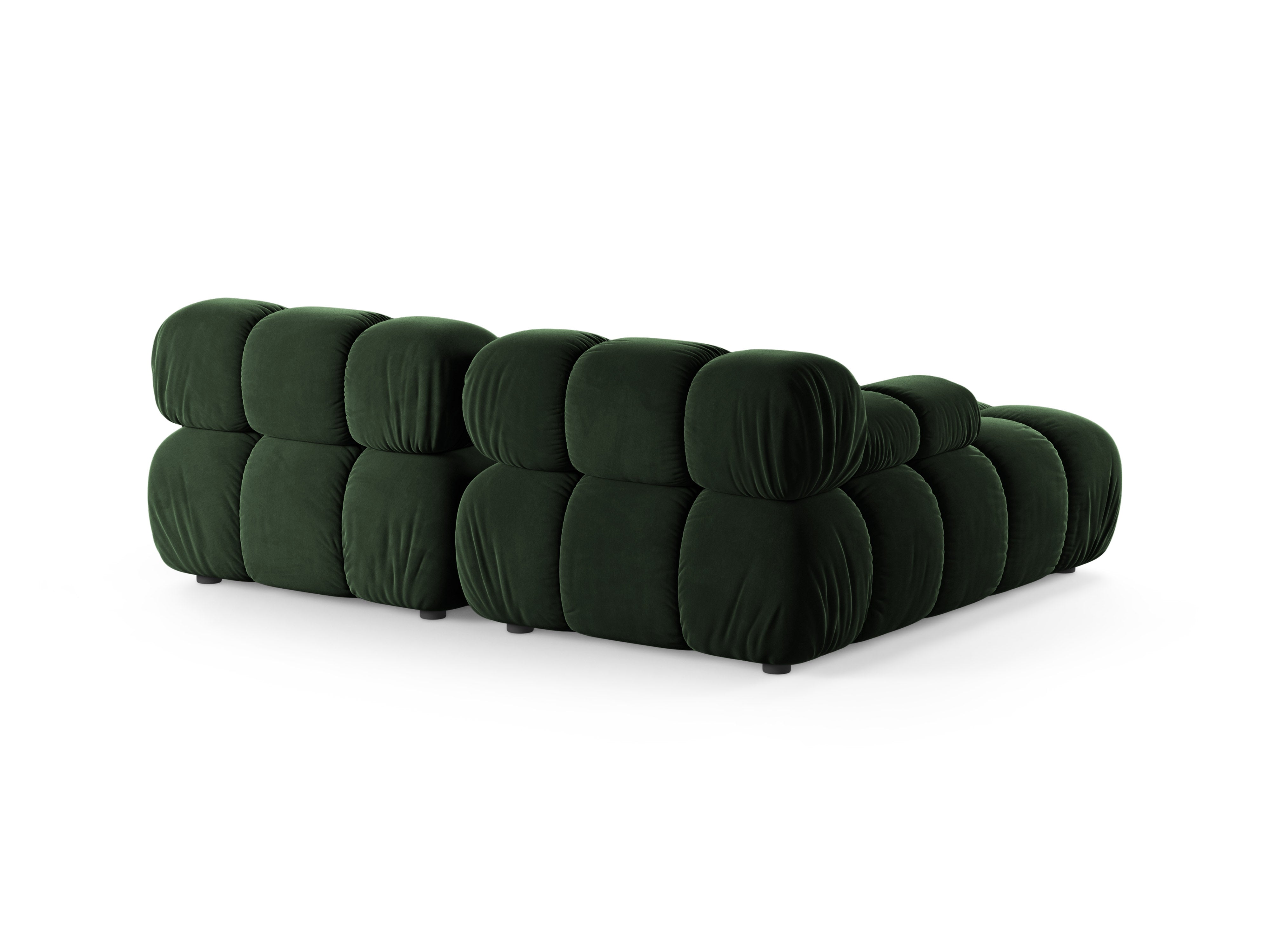 Zweisitzer-Ecksofa links BELLIS in Flaschengrün Velours