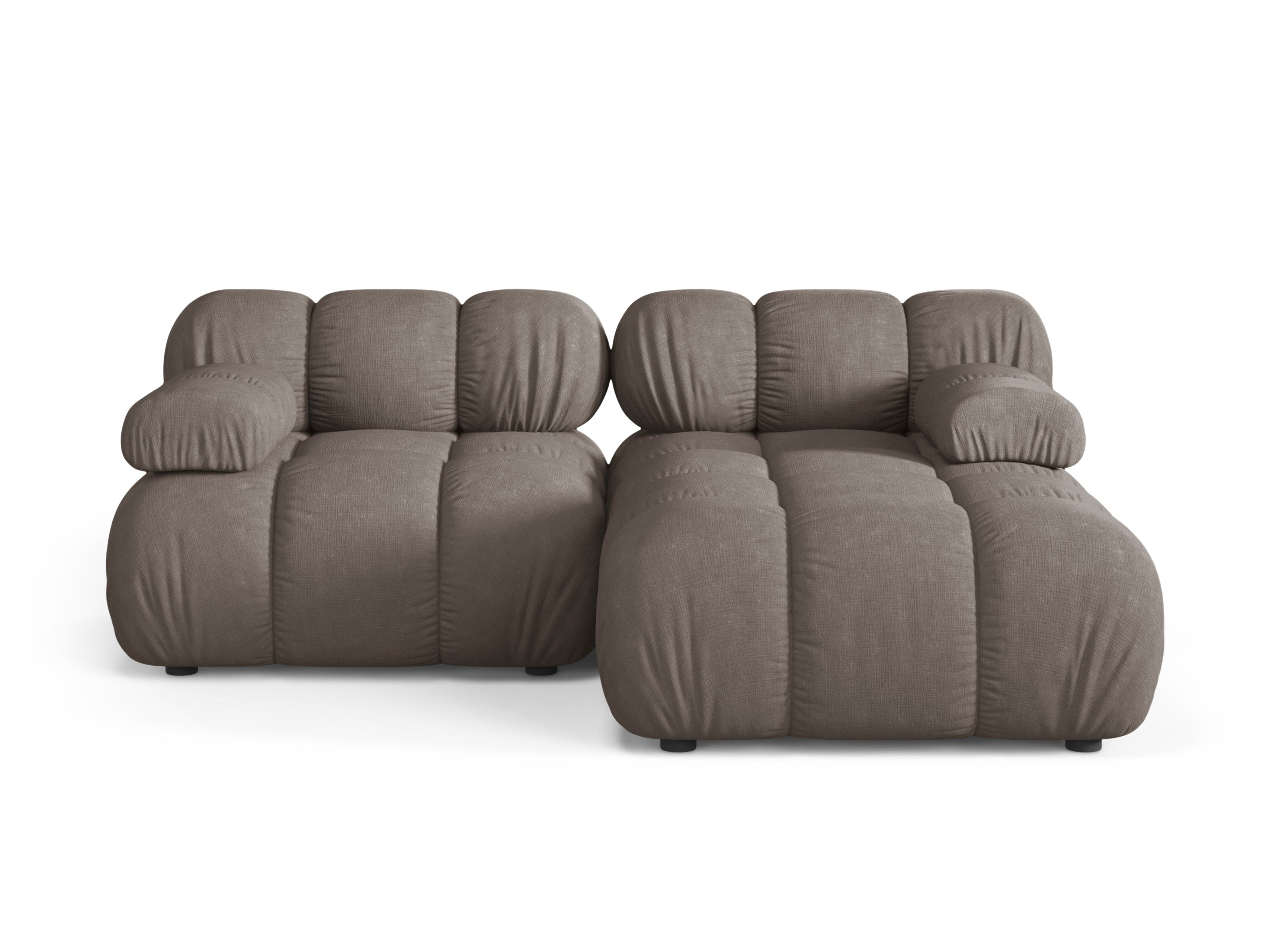 Zweisitzer-Ecksofa BELLIS in dunklem Cappuccino, rechtsseitig.
