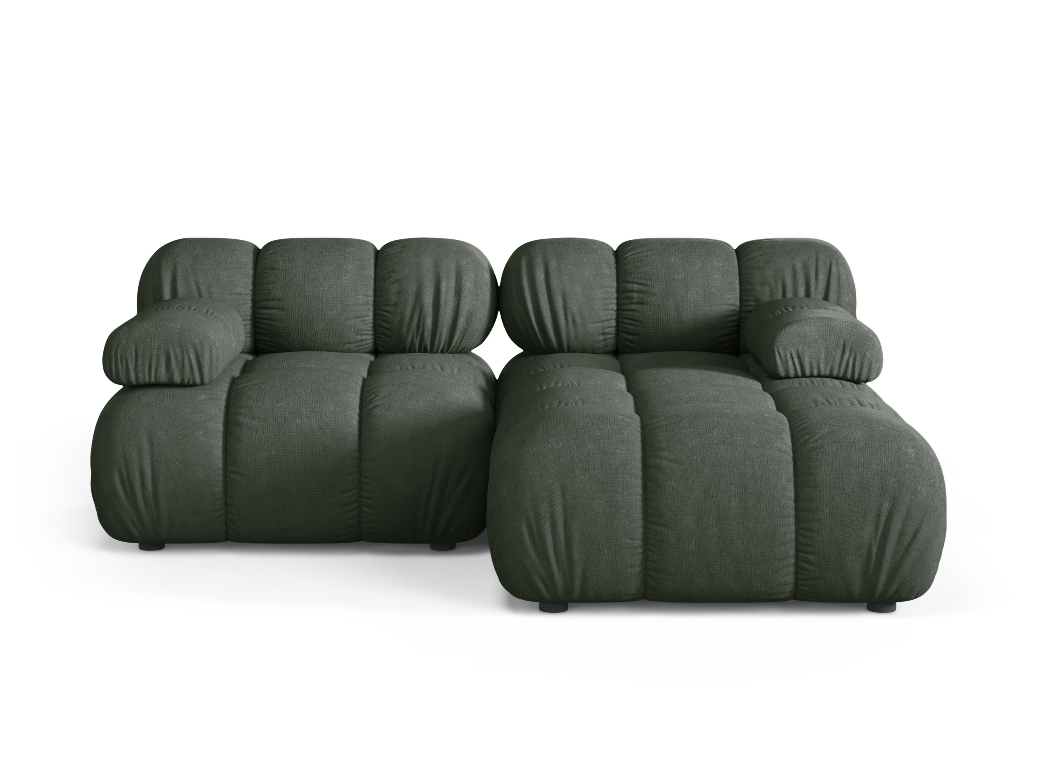 Zweisitzer-Ecksofa BELLIS rechtsseitig in Dunkelgrün