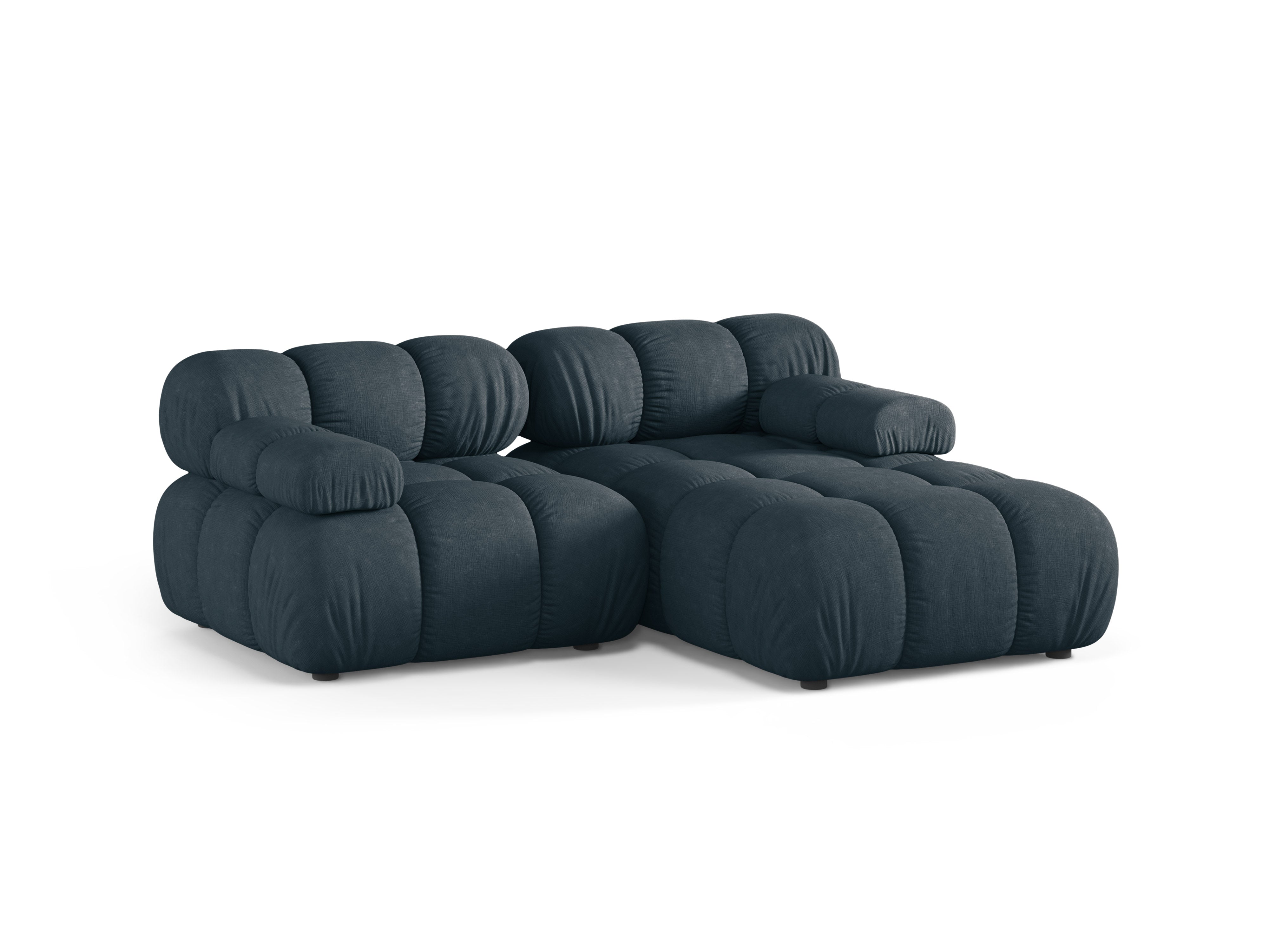 Zweisitzer-Ecksofa rechts BELLIS tief petrol