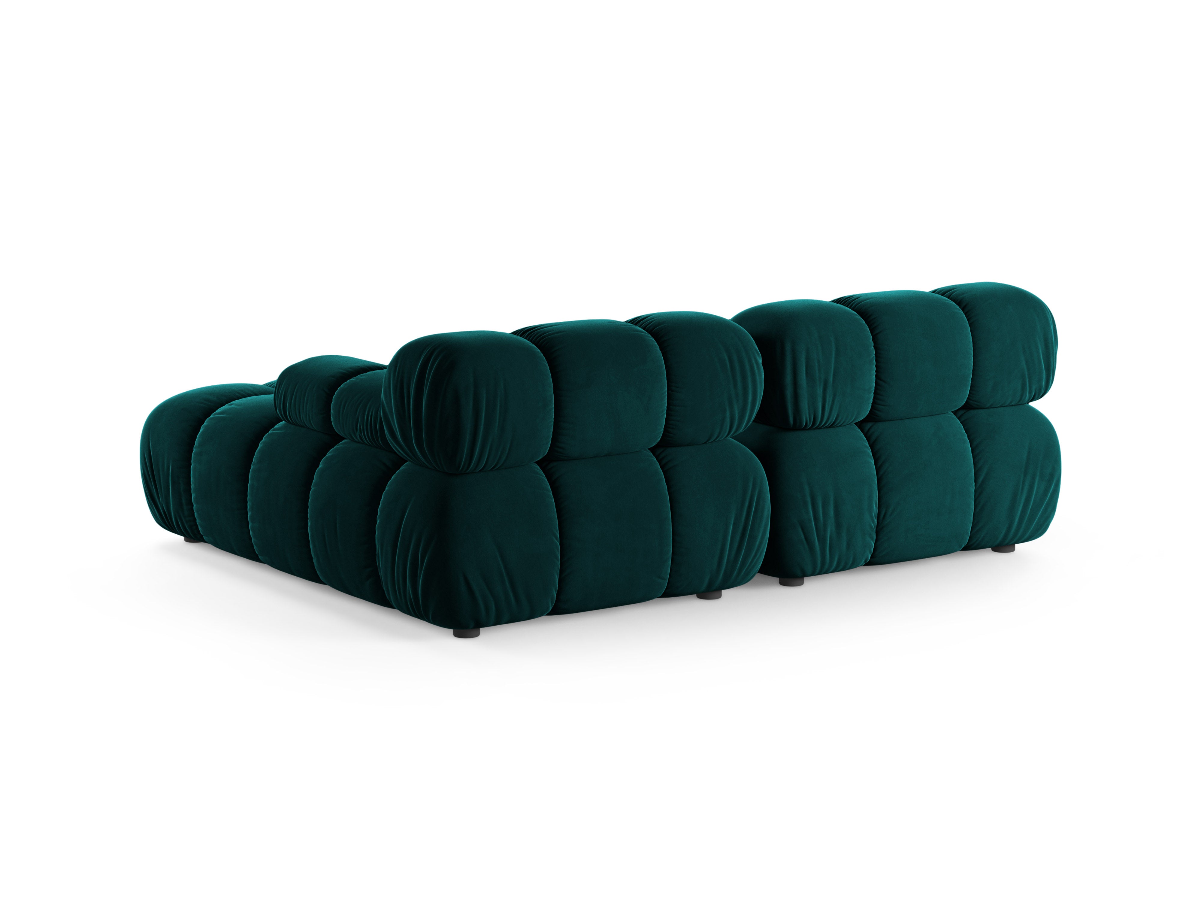 Zweisitzer-Ecksofa BELLIS, rechtsseitig, tiefes Petrol-Velours
