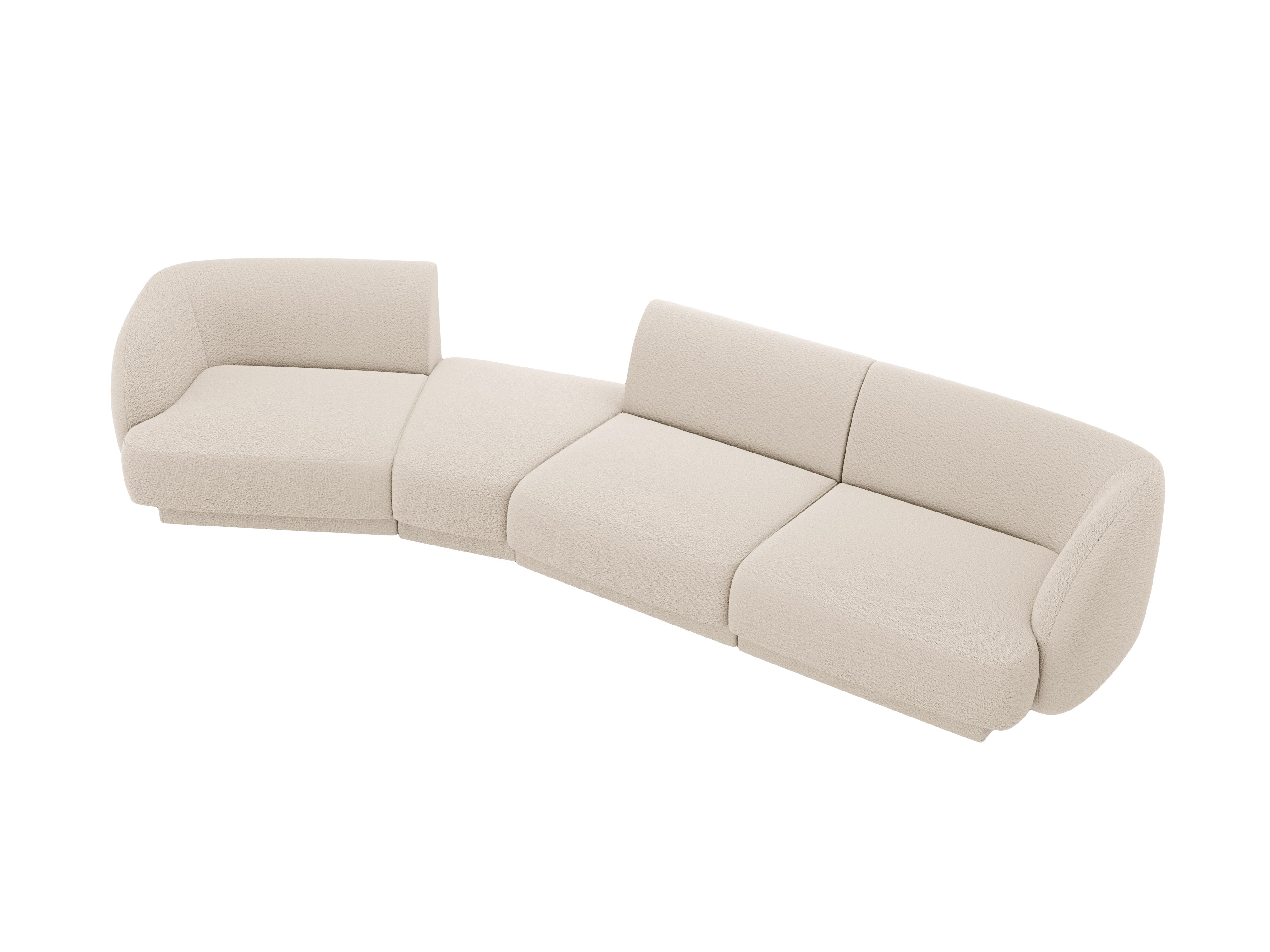 Modulares Sofa linksseitig für 6 Personen MILEY beige Boucle