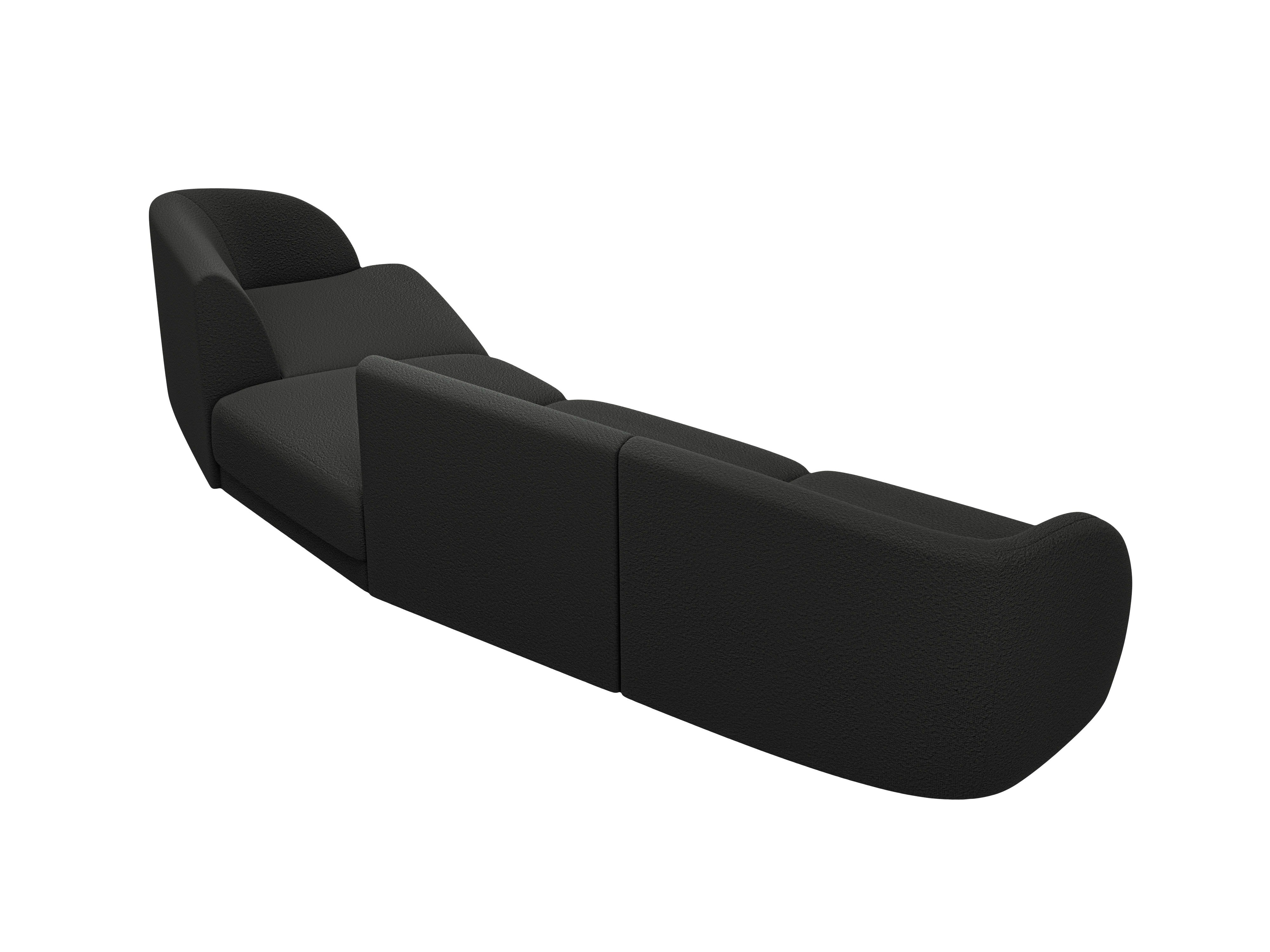 Modularsofa rechtsseitig für 6 Personen MILEY schwarz Boucle