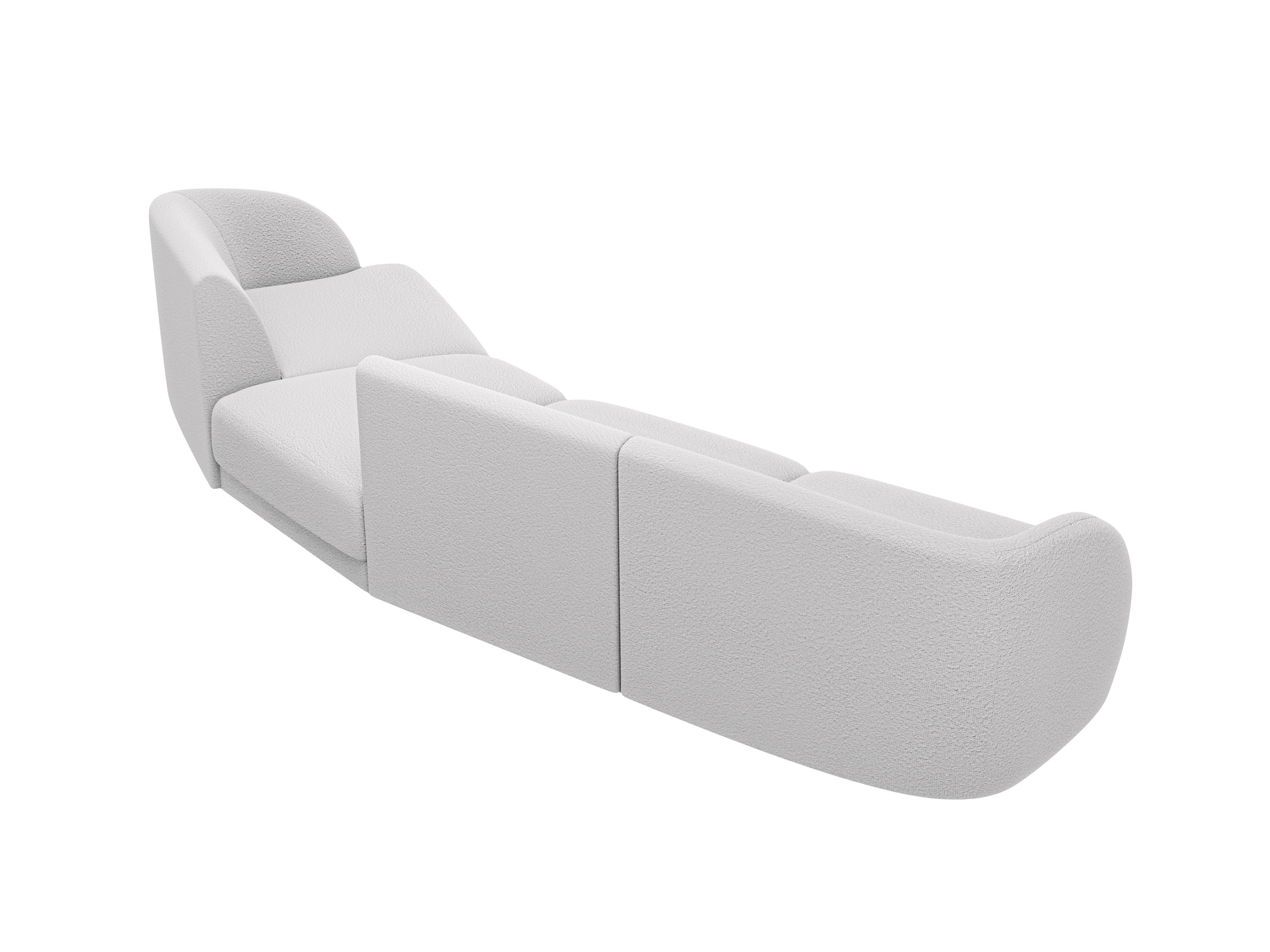Modular Sofa rechtsseitig 6-sitzig MILEY hellgrau Boucle
