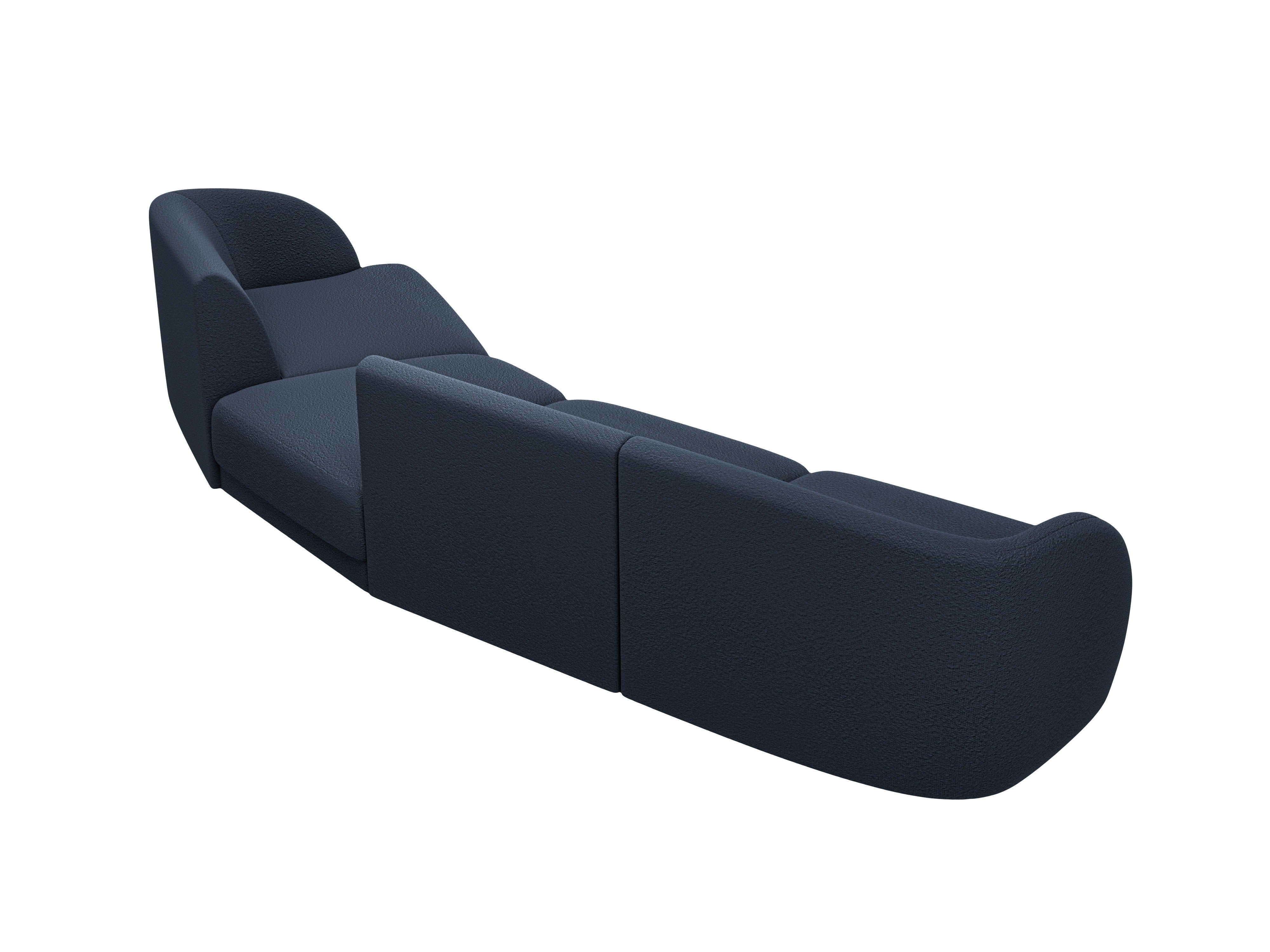 Right-facing modular sofa for 6 people MILEY dark blue boucle