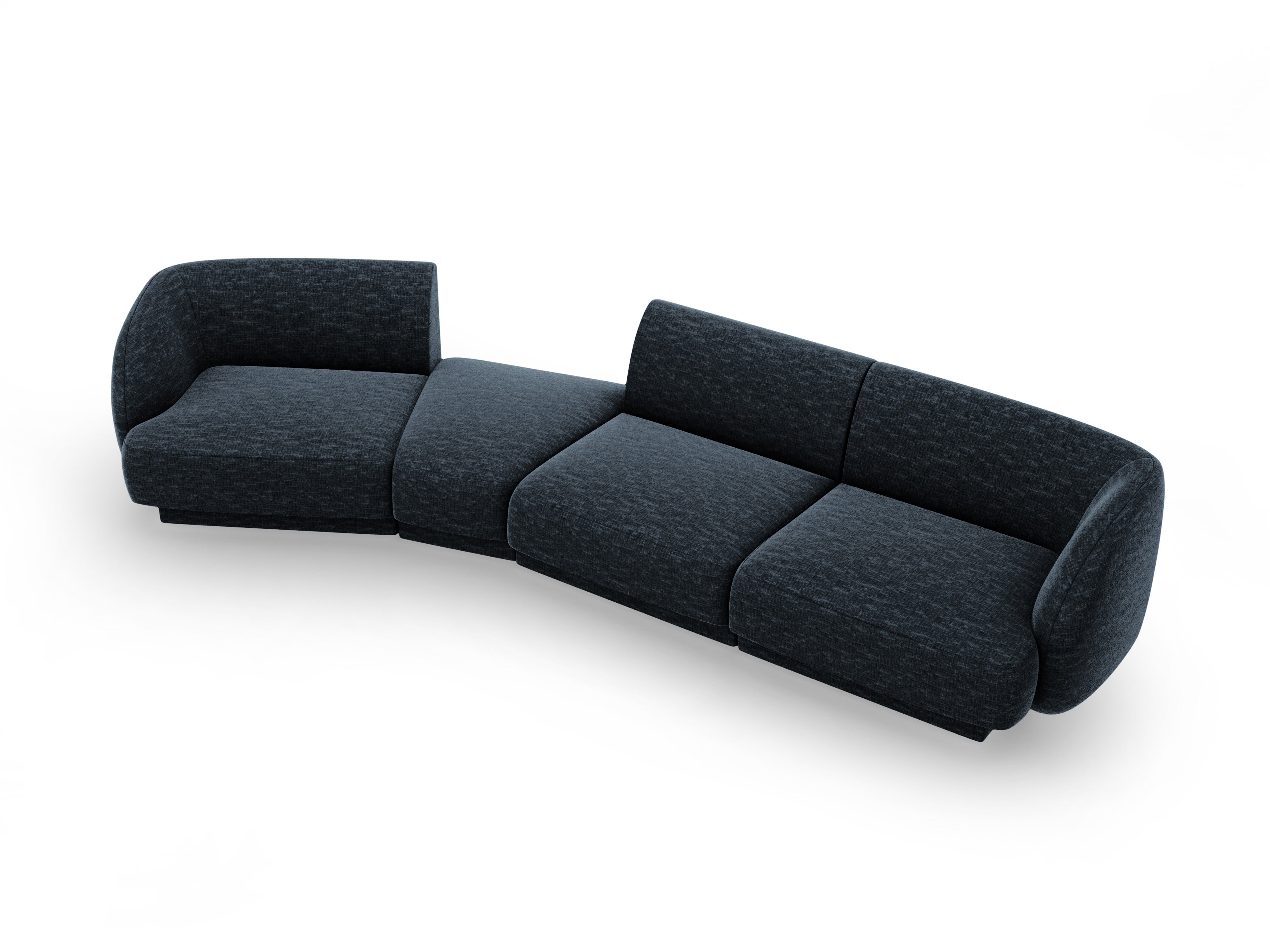 Modulares Sofa linksseitig für 6 Personen MILEY königsblau samtig