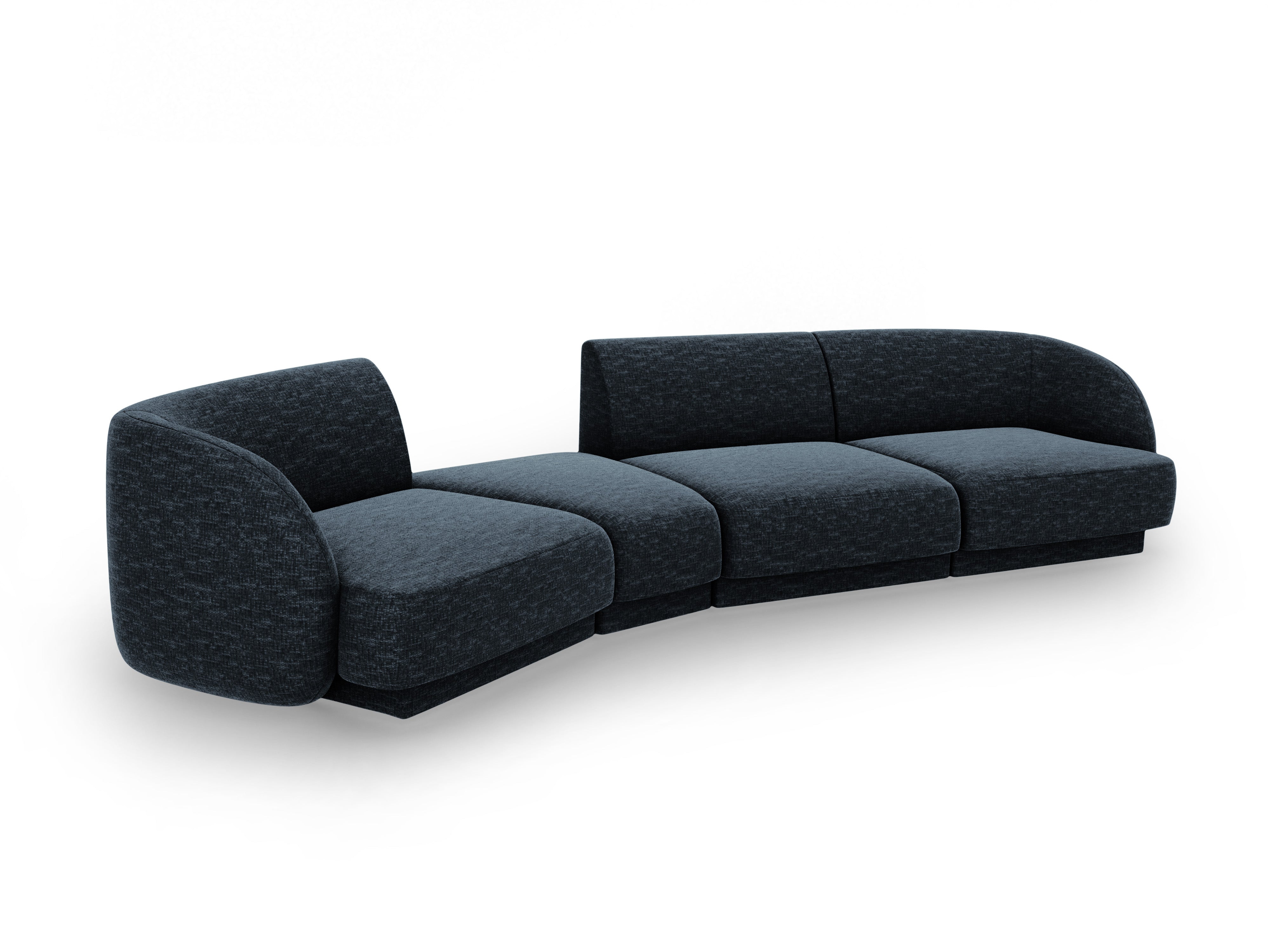 Modulares Sofa linksseitig für 6 Personen MILEY königsblau samtig