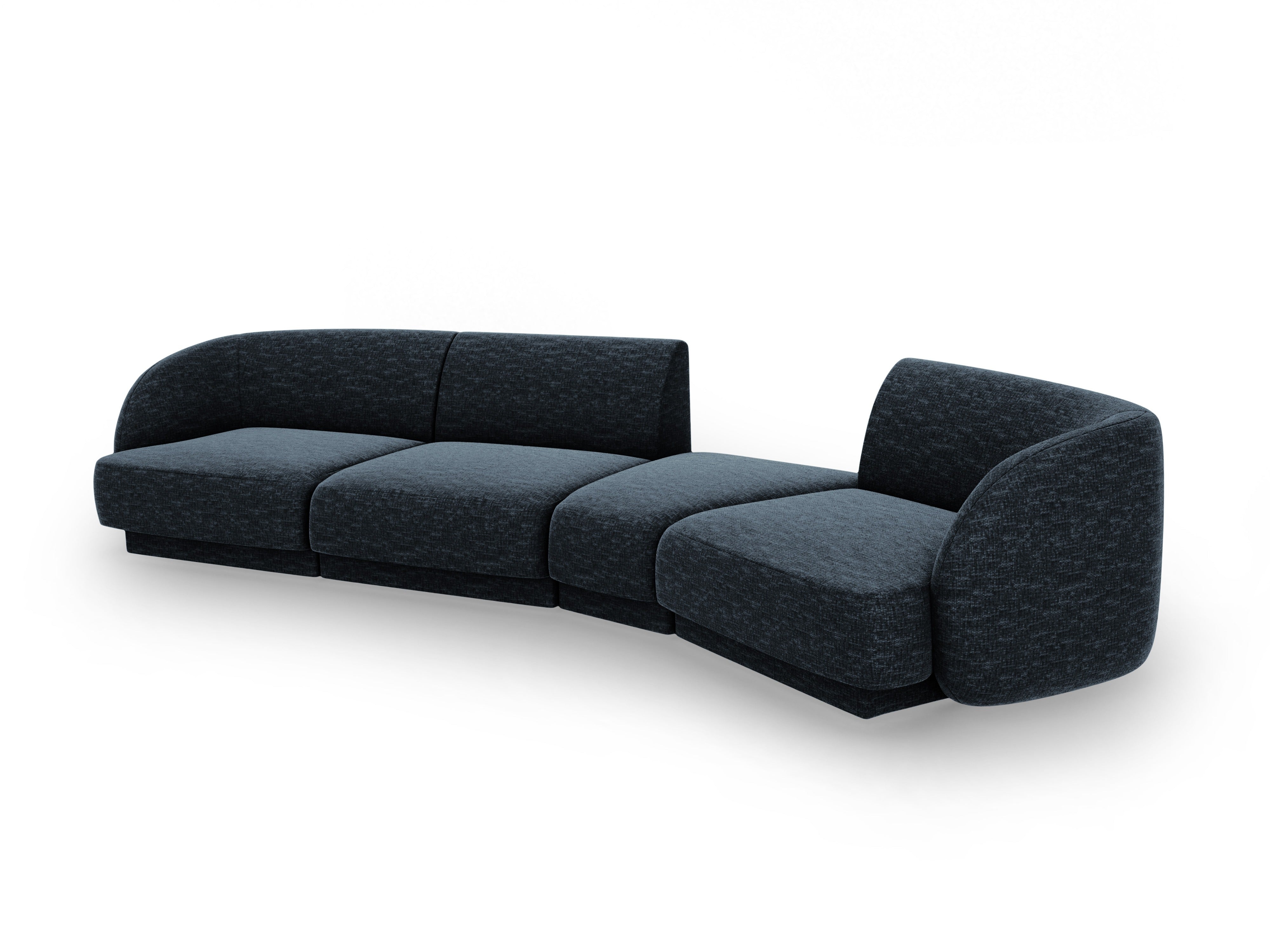 Modularsofa rechtsseitig für 6 Personen MILEY königsblau samtig