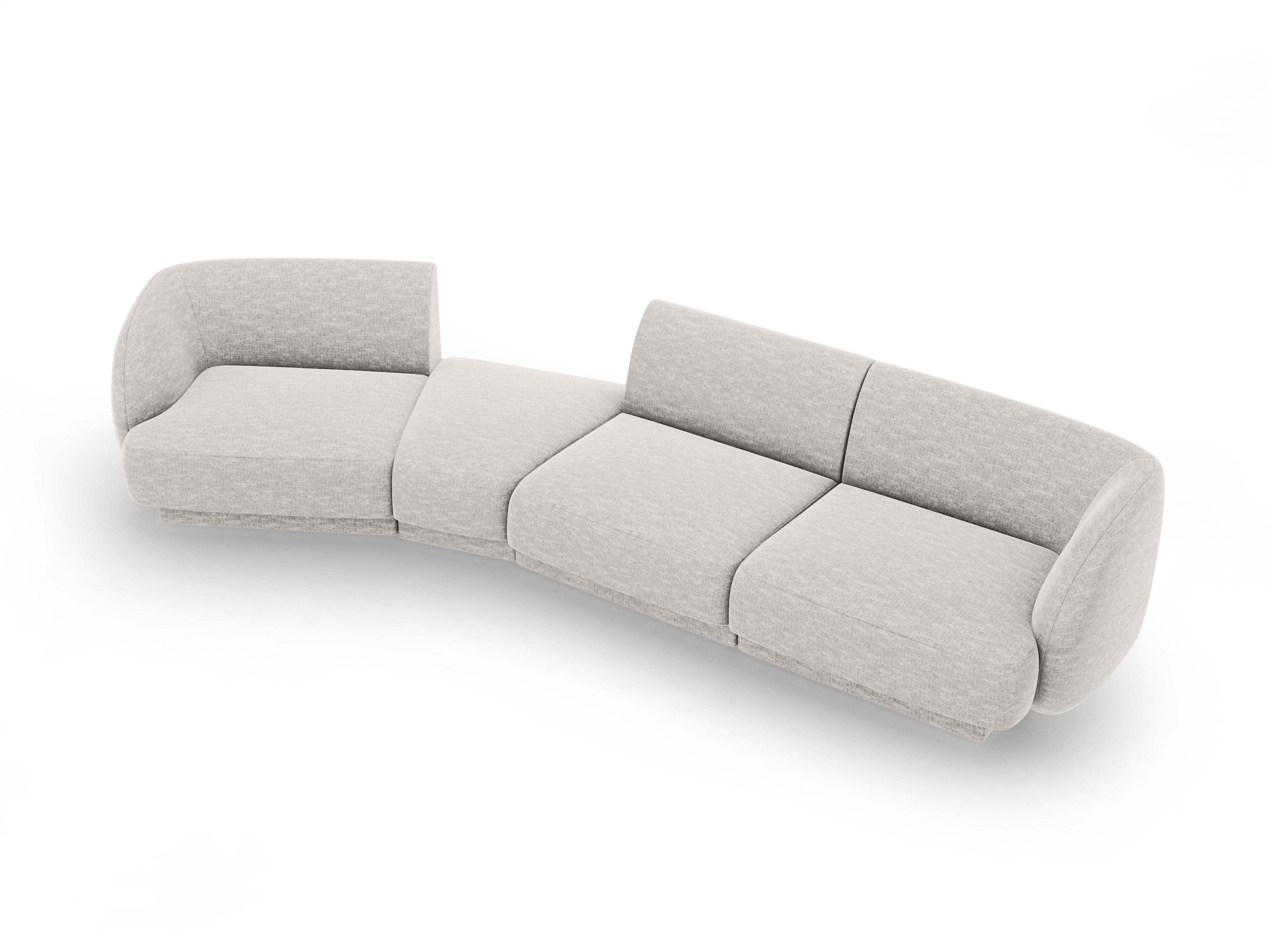 Modulares Sofa linksseitig für 6 Personen MILEY graues Chenille