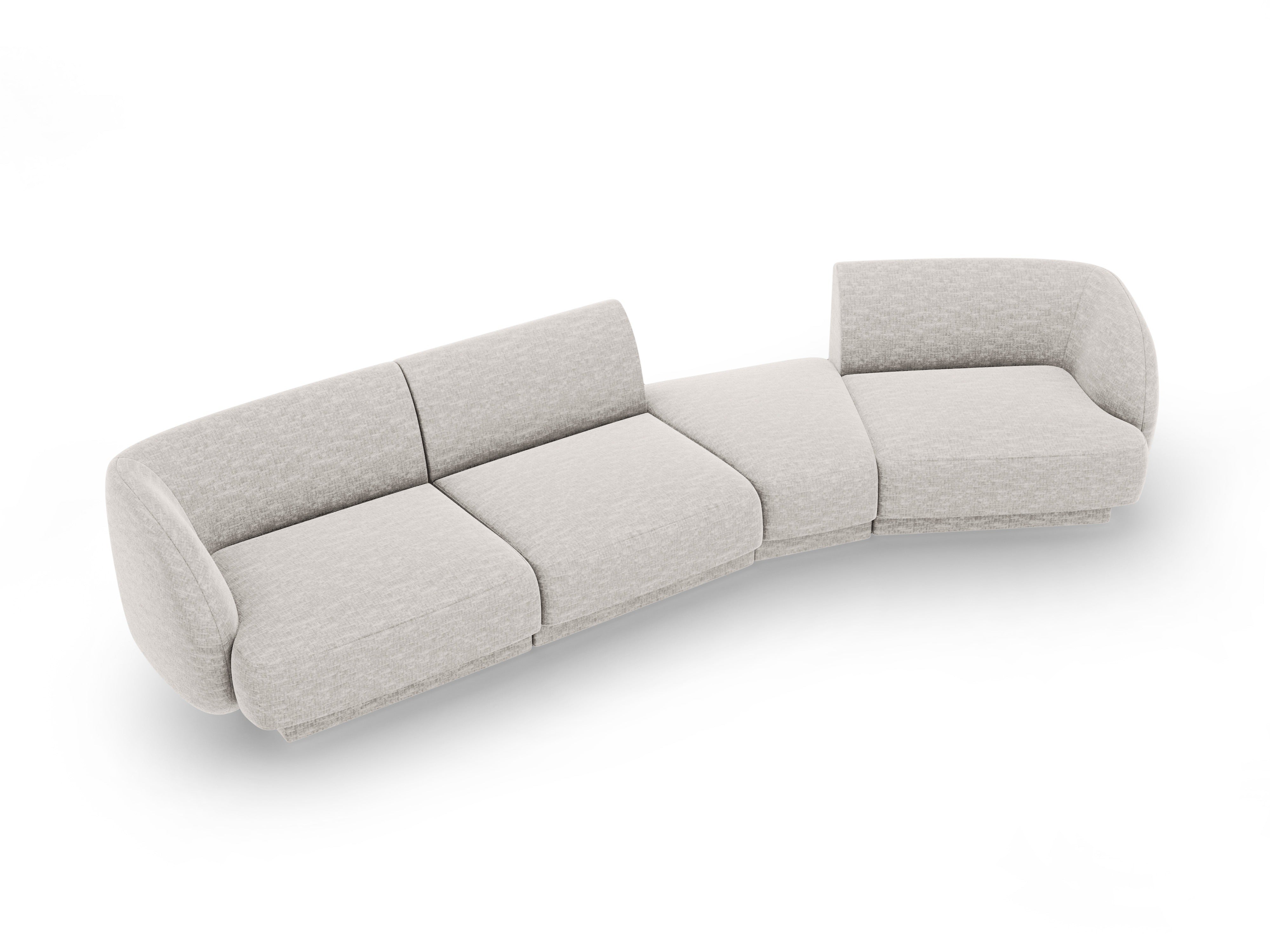 Modularsofa rechtsseitig für 6 Personen MILEY graues Chenille