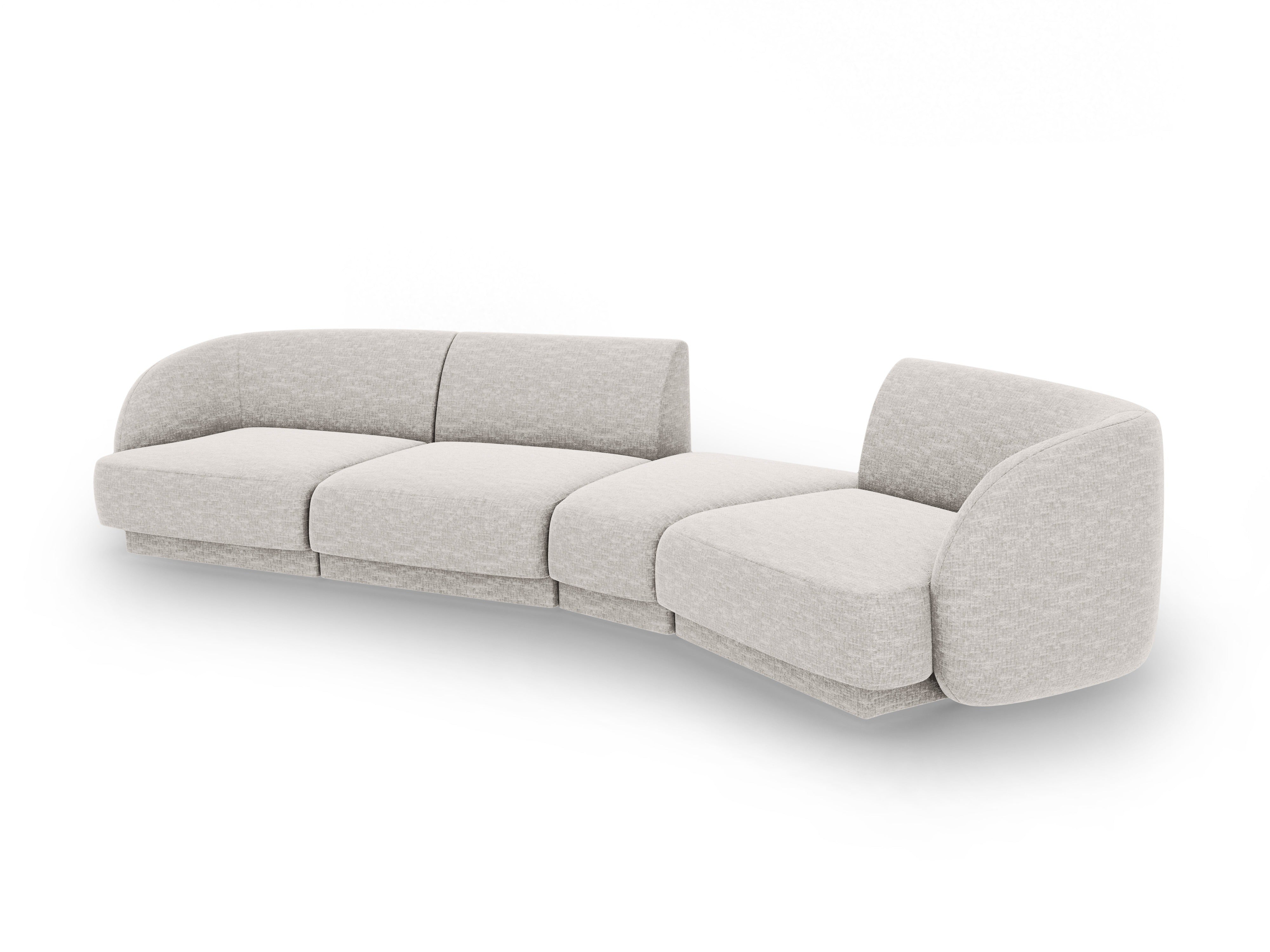 Modularsofa rechtsseitig für 6 Personen MILEY graues Chenille