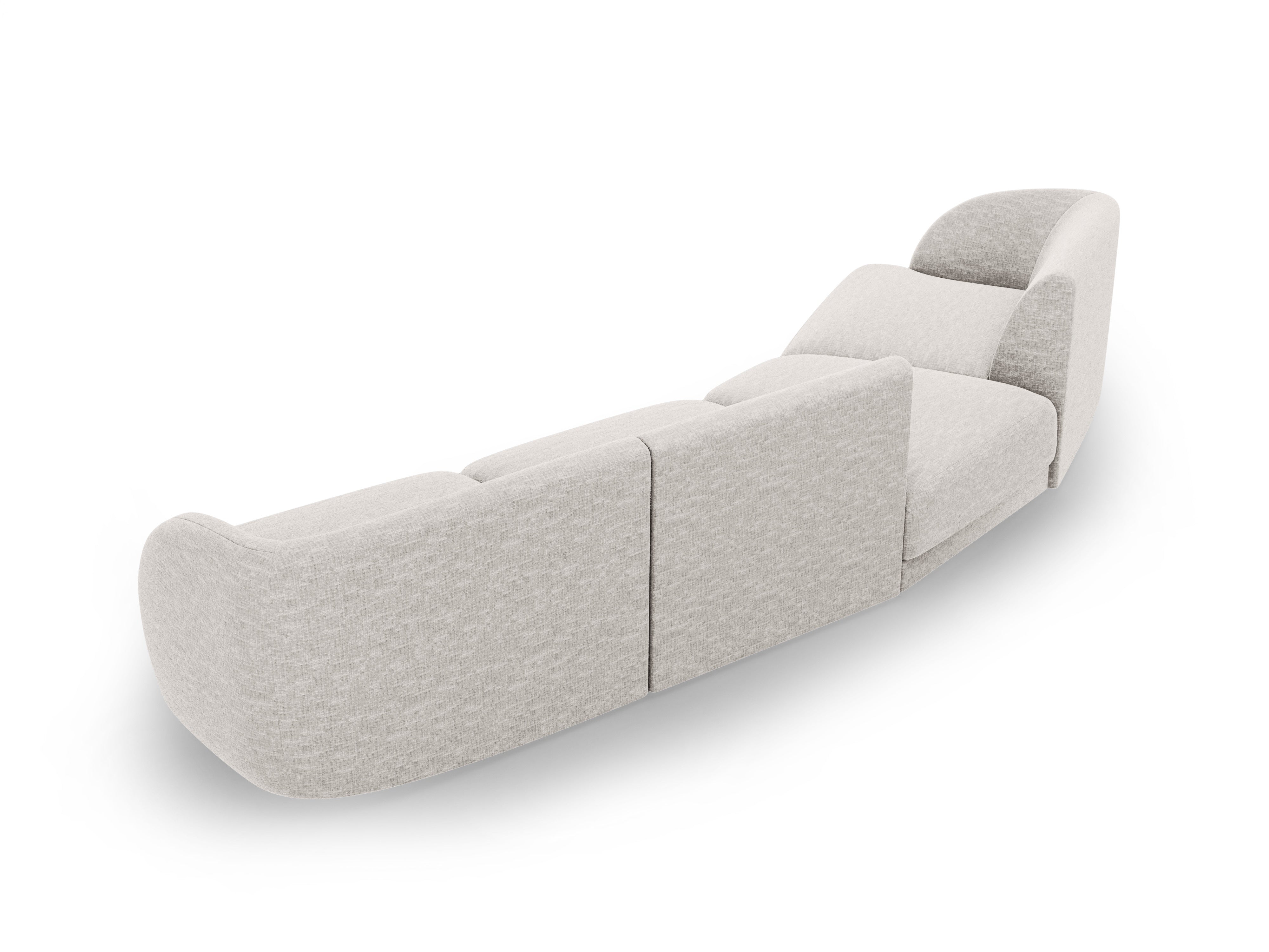 Modulares Sofa linksseitig für 6 Personen MILEY graues Chenille