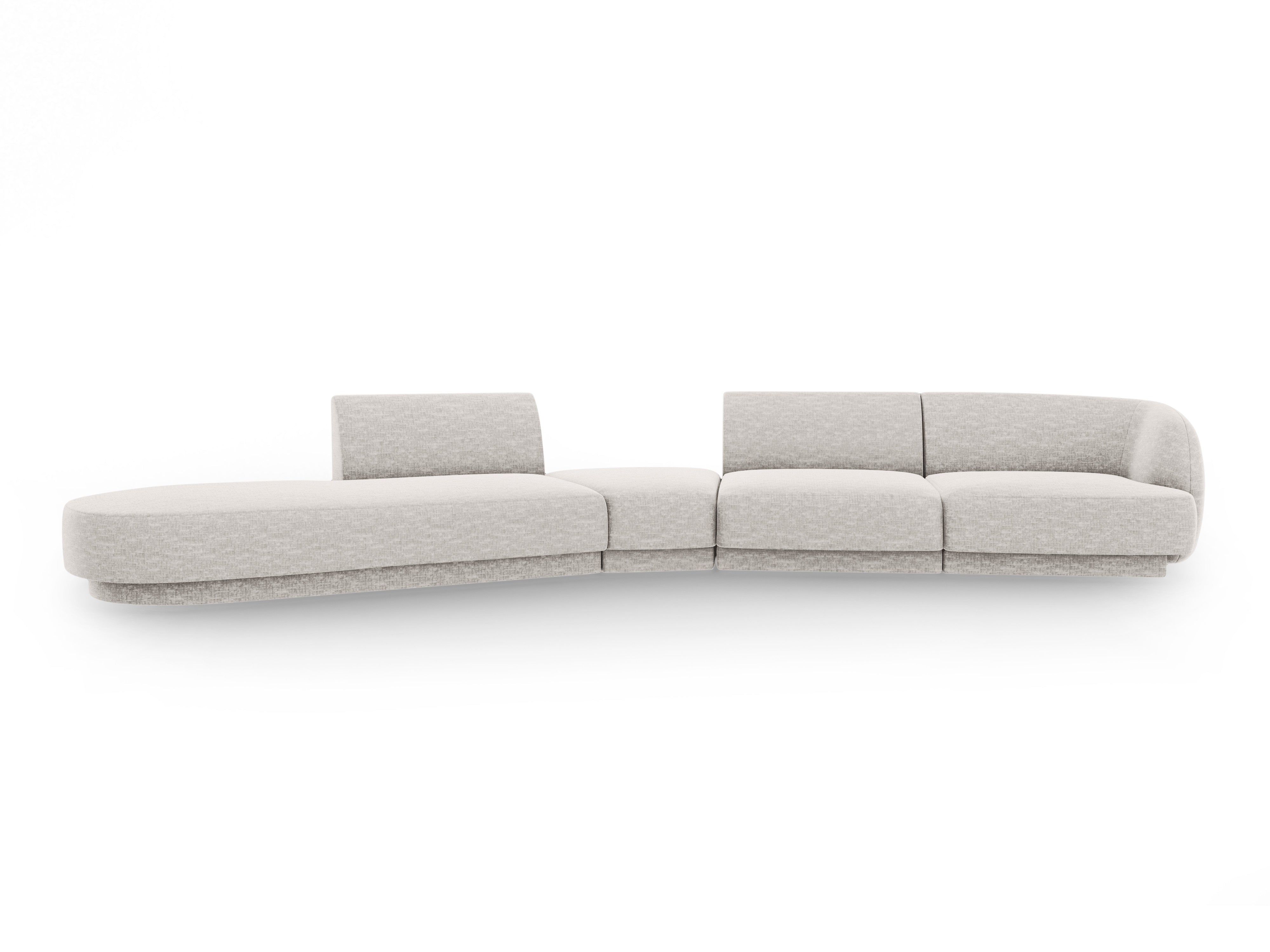 Left-facing modular corner sofa for 7 people MILEY gray chenille