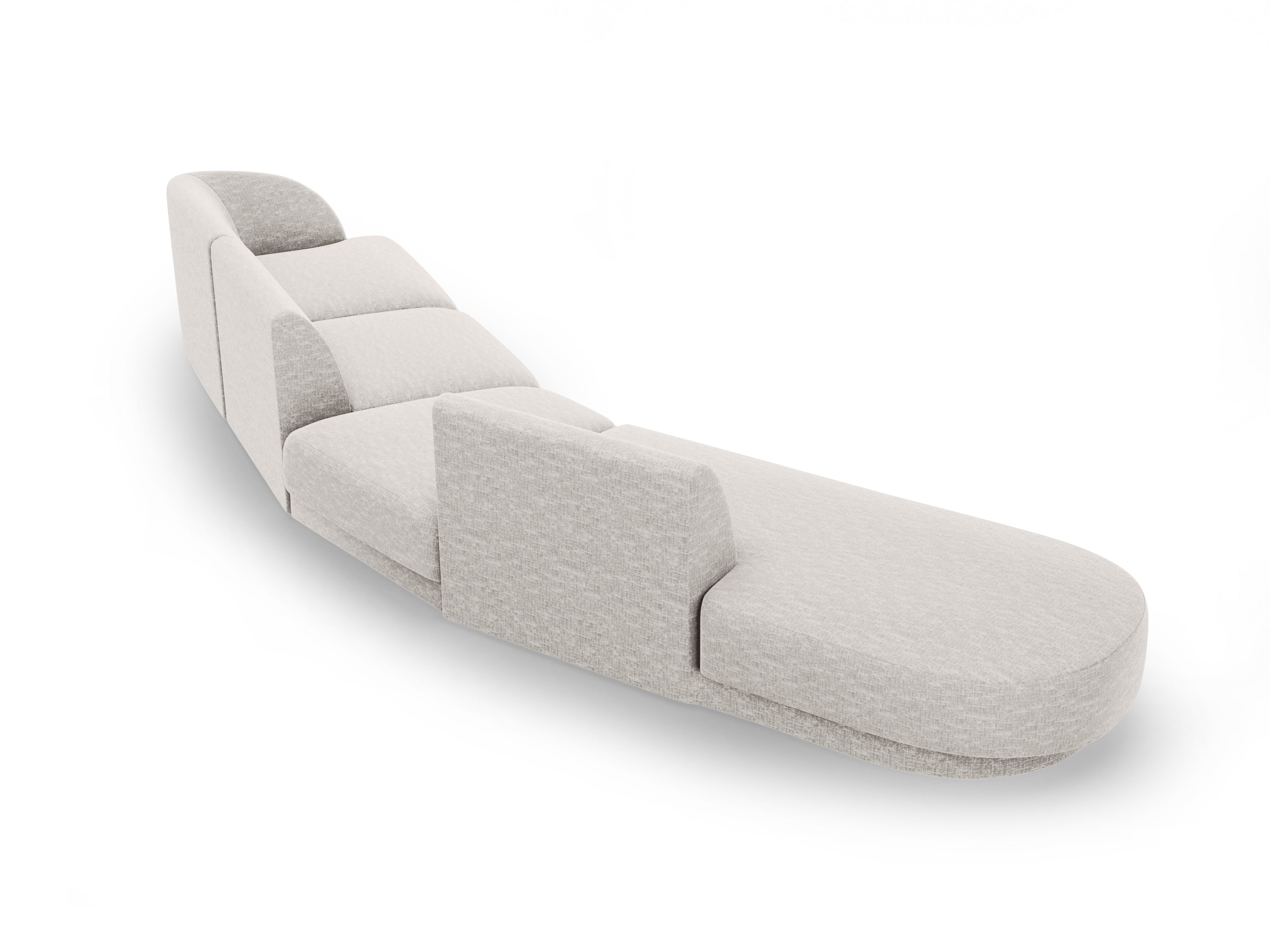 Left-facing modular corner sofa for 7 people MILEY gray chenille