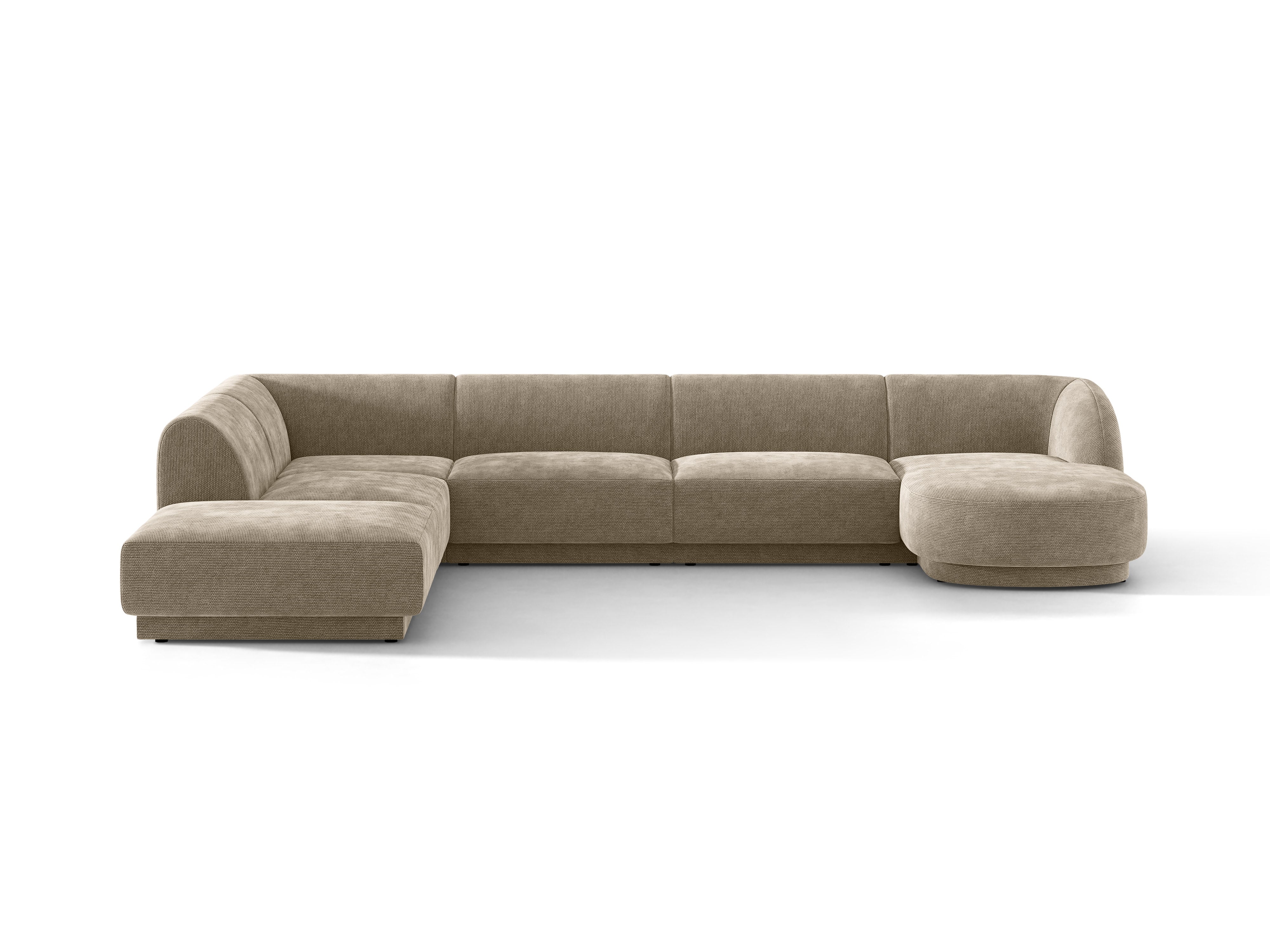Panoramischer linksseitiger 6-Sitzer MILEY in beige samtig