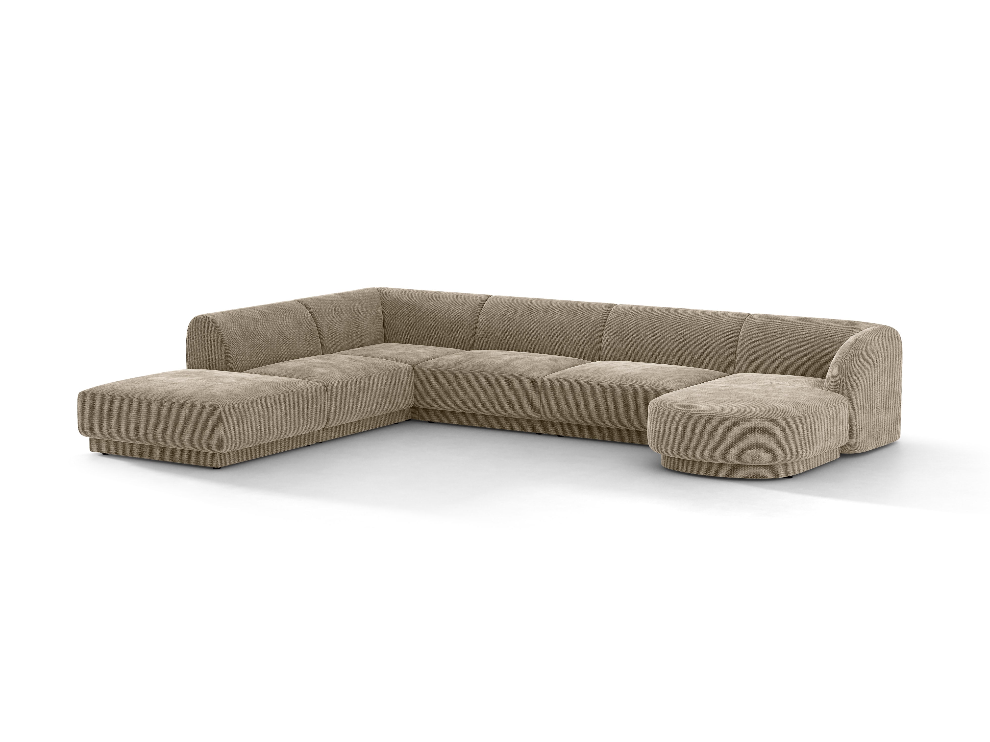 Panoramischer linksseitiger 6-Sitzer MILEY in beige samtig