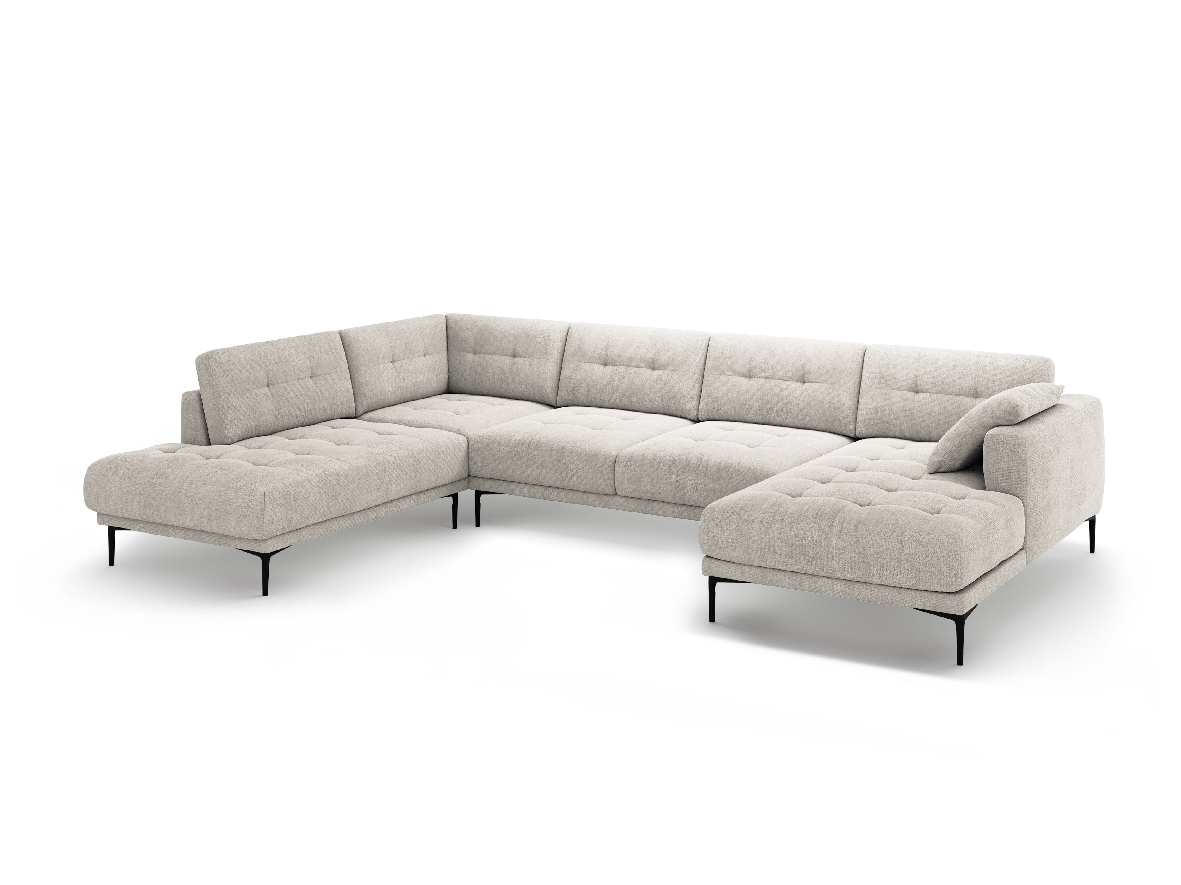 Narożnik panoramiczny lewostronny BEMY beige szenil