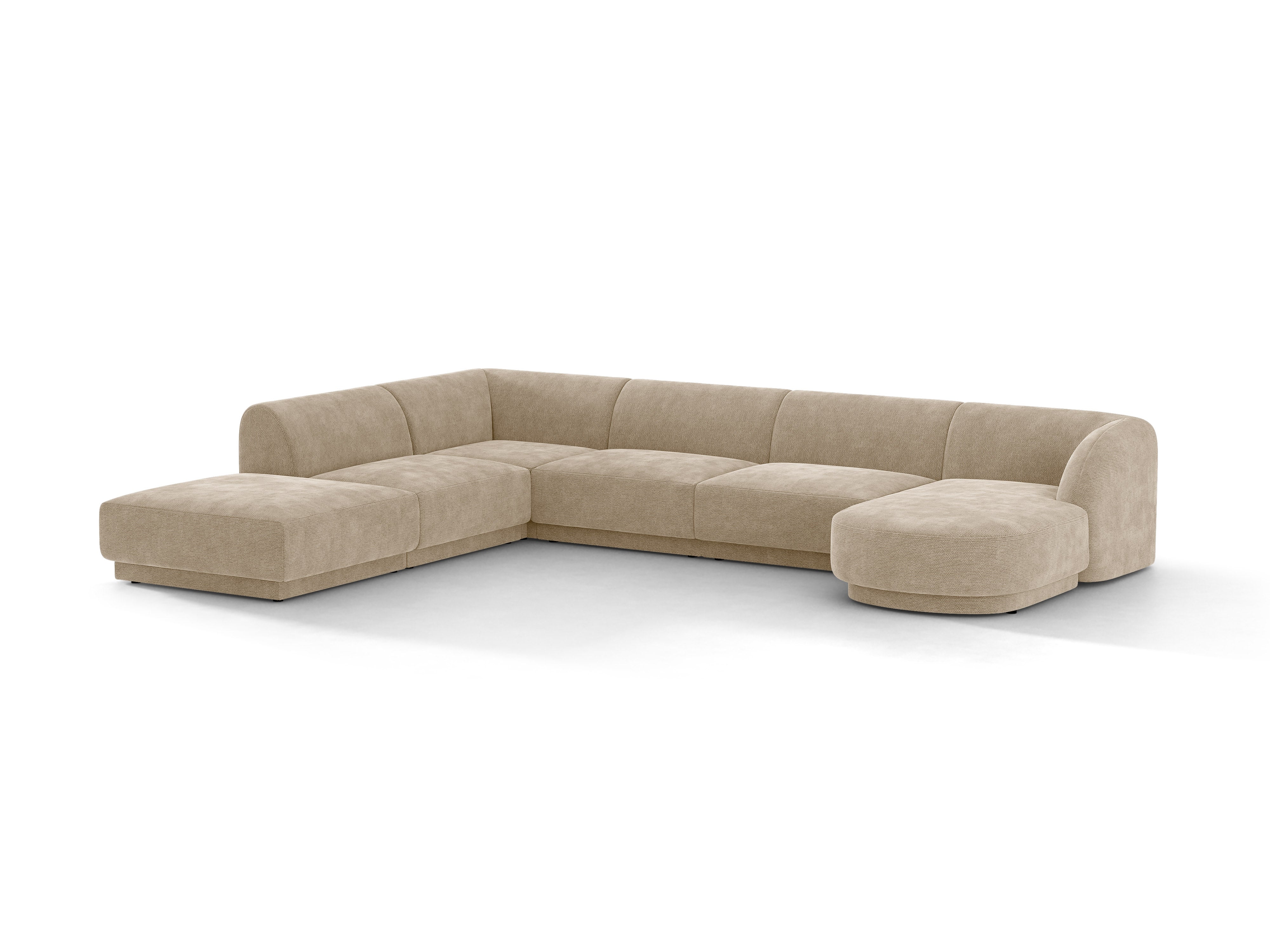 U-förmiger Ecksofa links MILEY beige Chenille