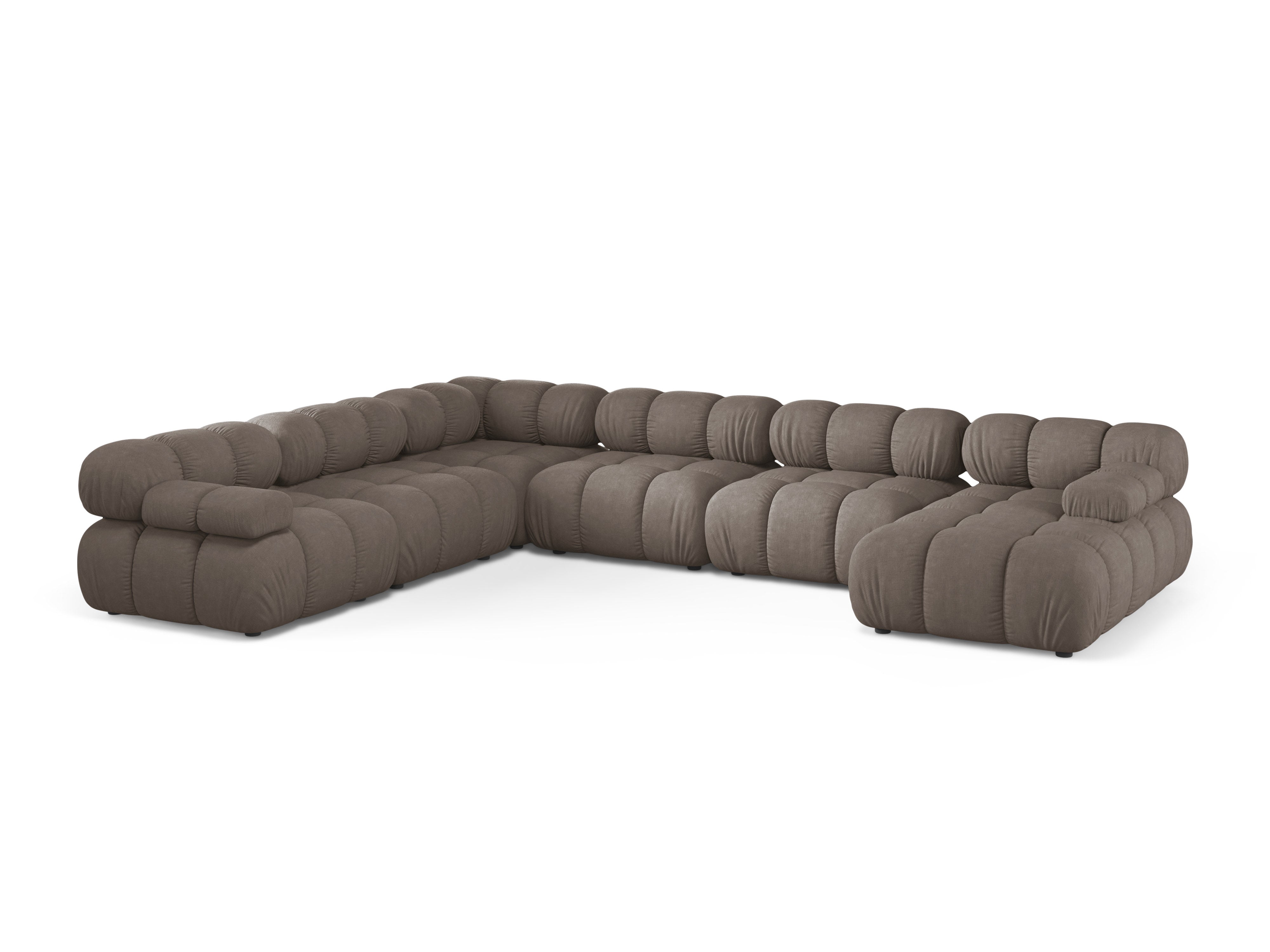 Panoramischer Ecksofa links BELLIS in dunklem Cappuccino