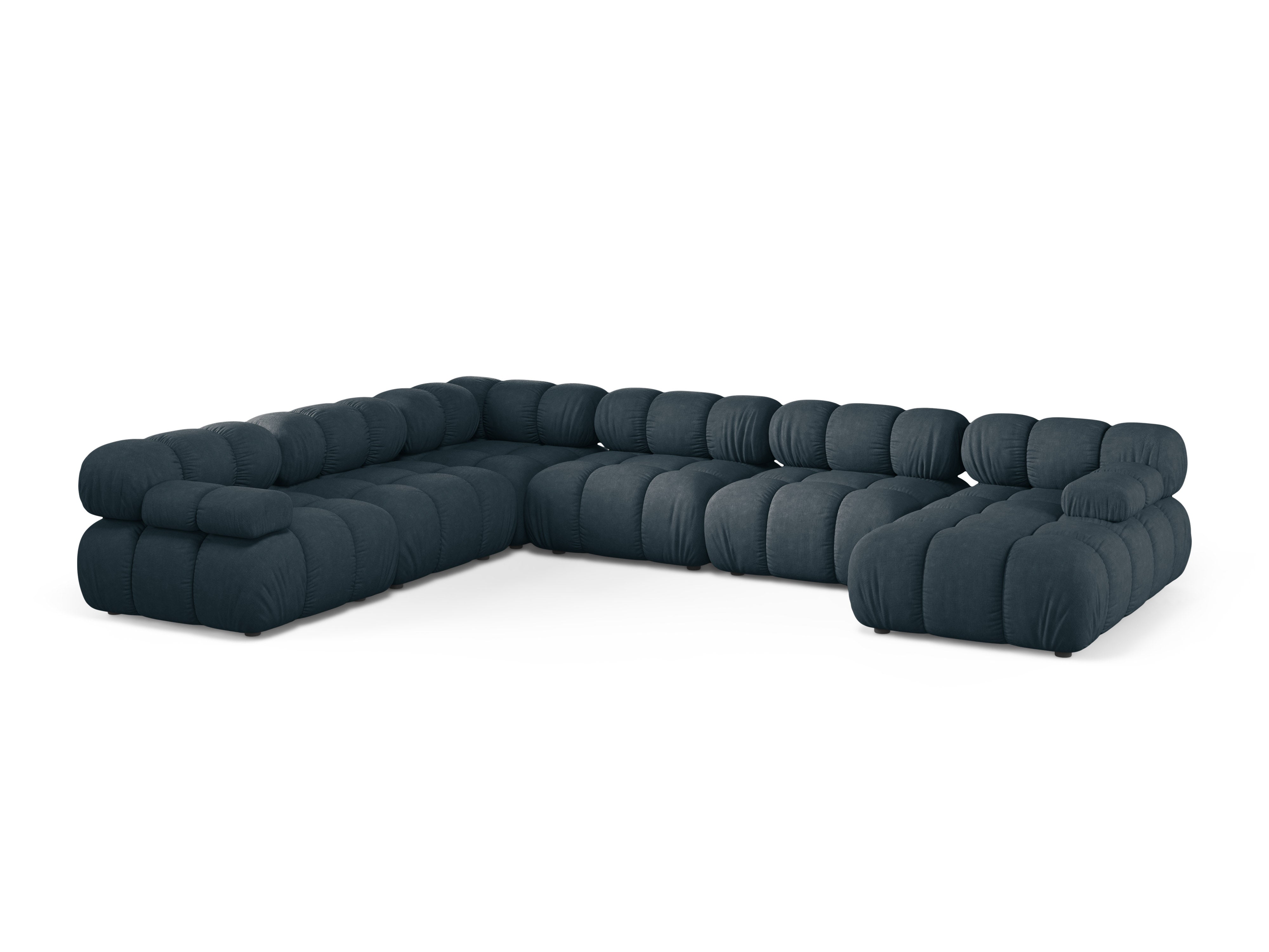 Panoramischer Ecksofa links BELLIS in tiefem Petrol