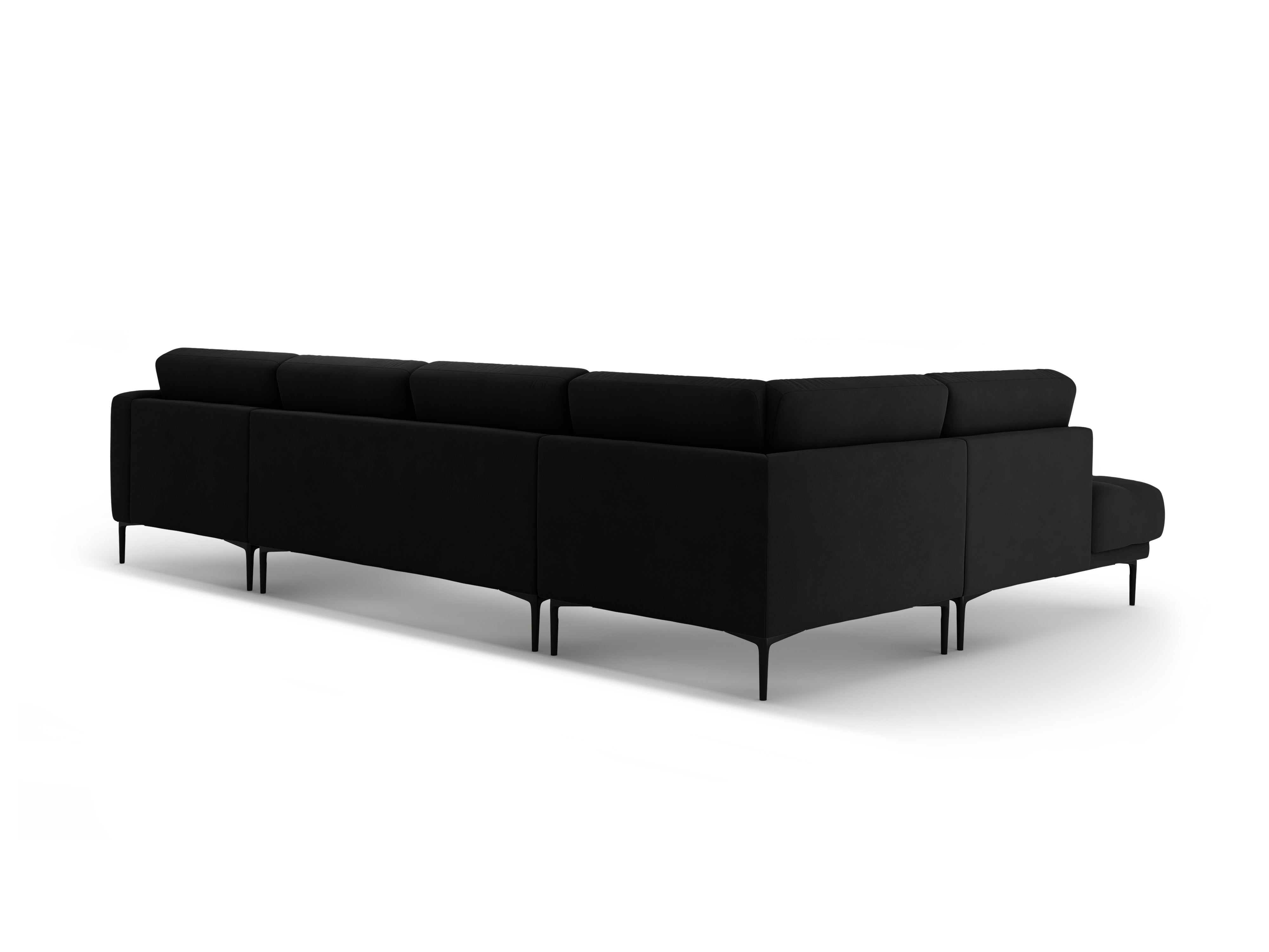 Left-sided panoramic velvet corner sofa BEMY black