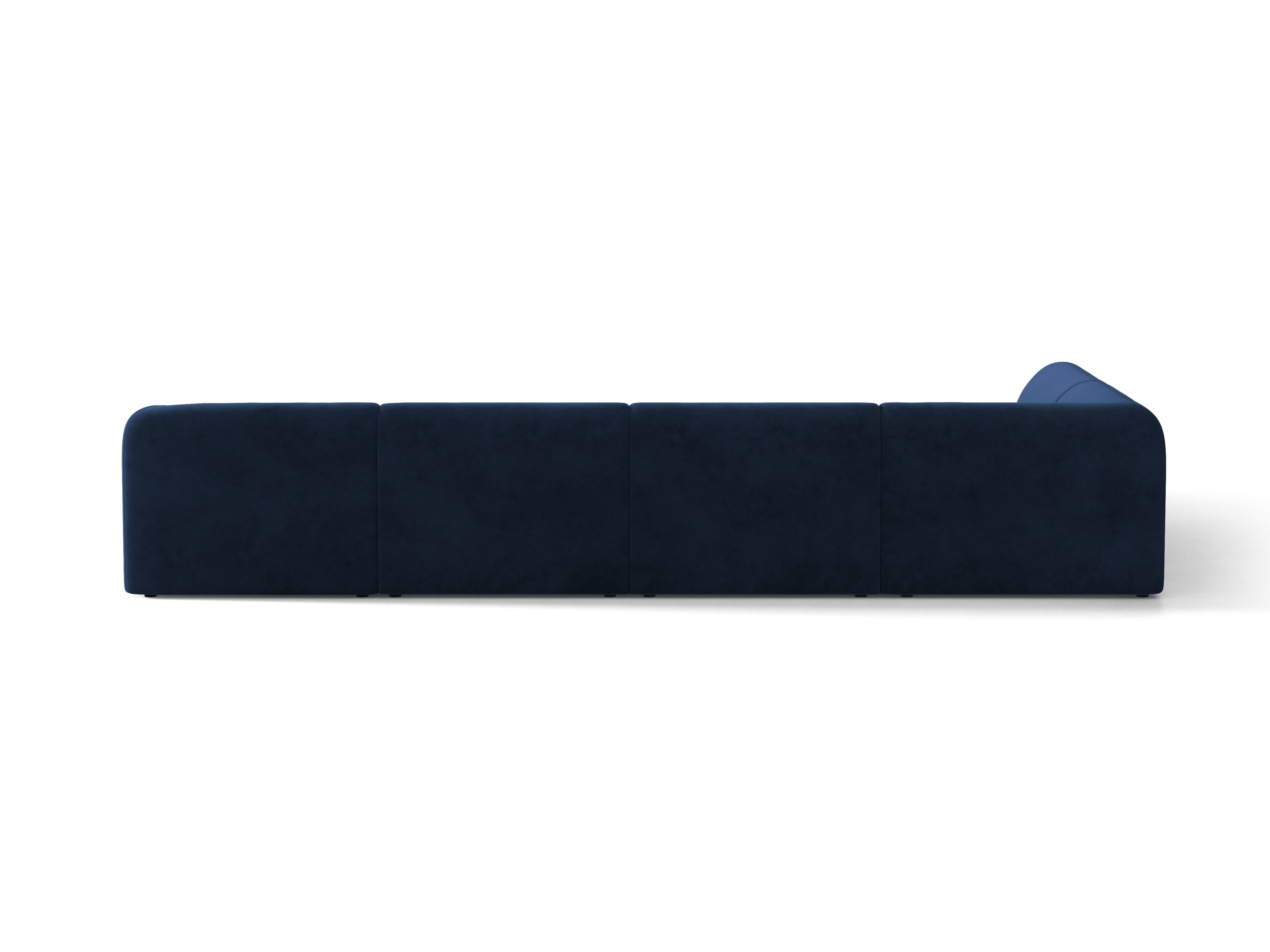 Samt-Ecksofa für 6 Personen in U-Form links MILEY marineblau