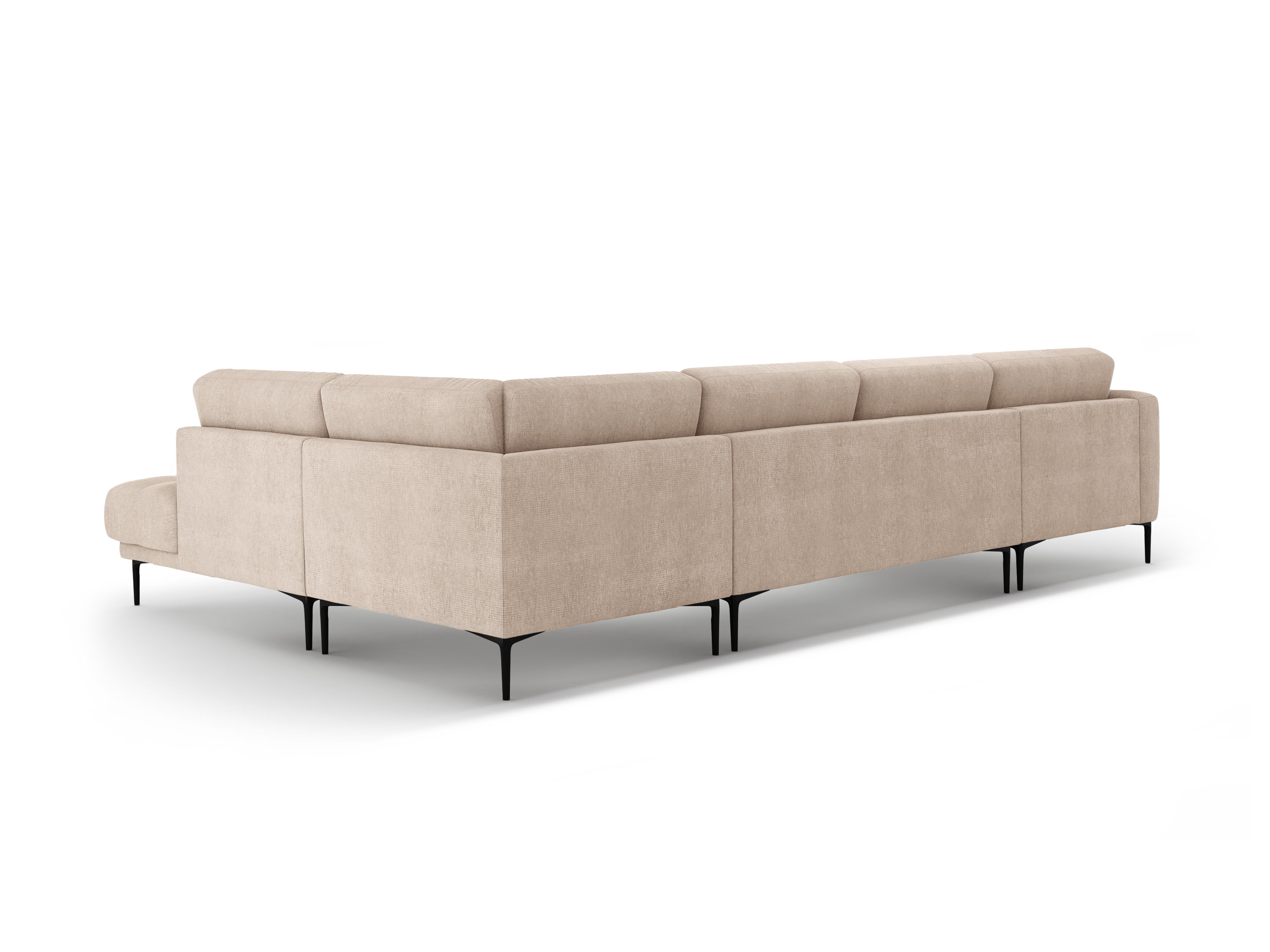 Right-hand panoramic corner sofa BEMY sand chenille