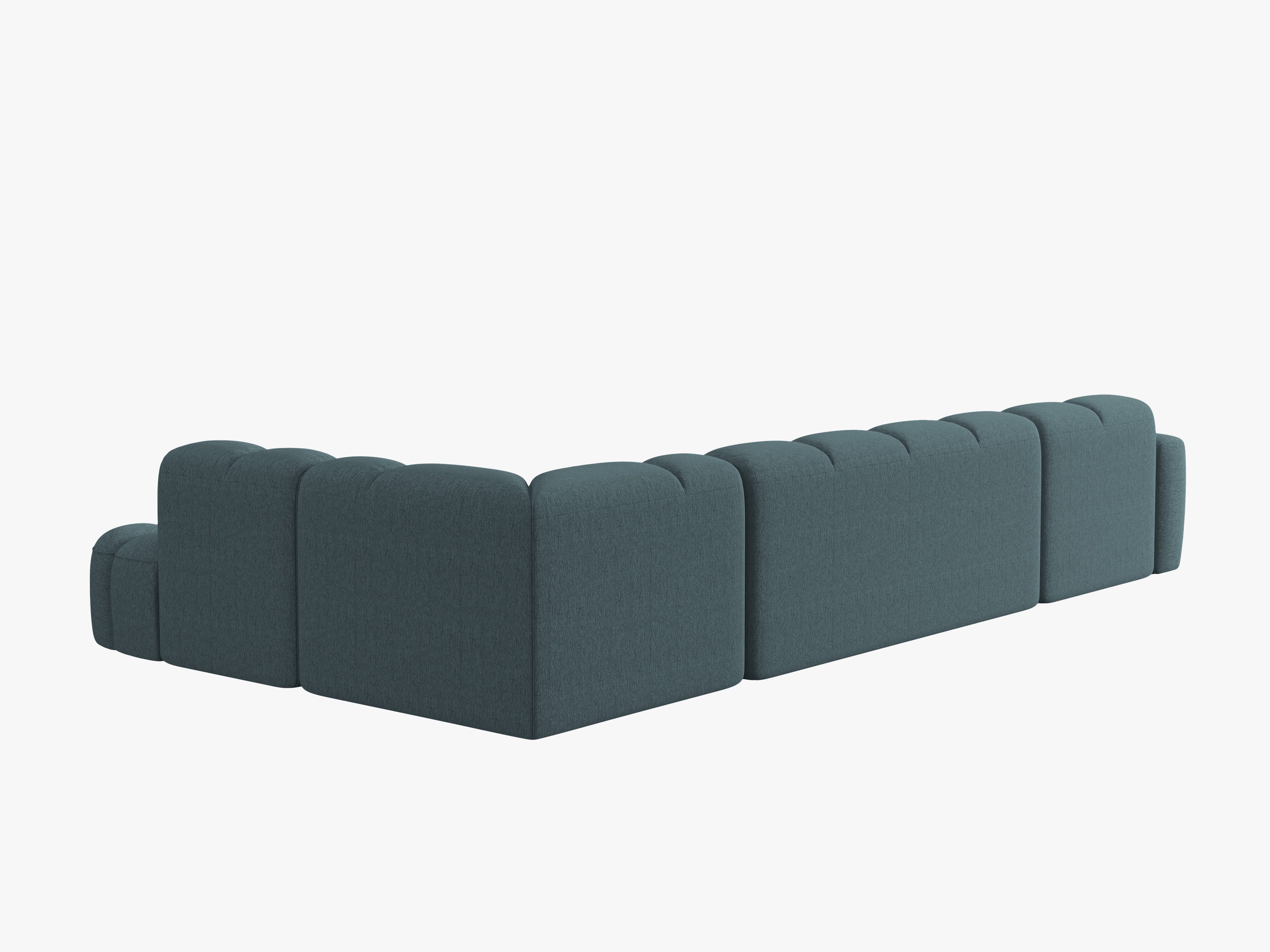 Right-facing panoramic corner sofa LISA light blue chenille