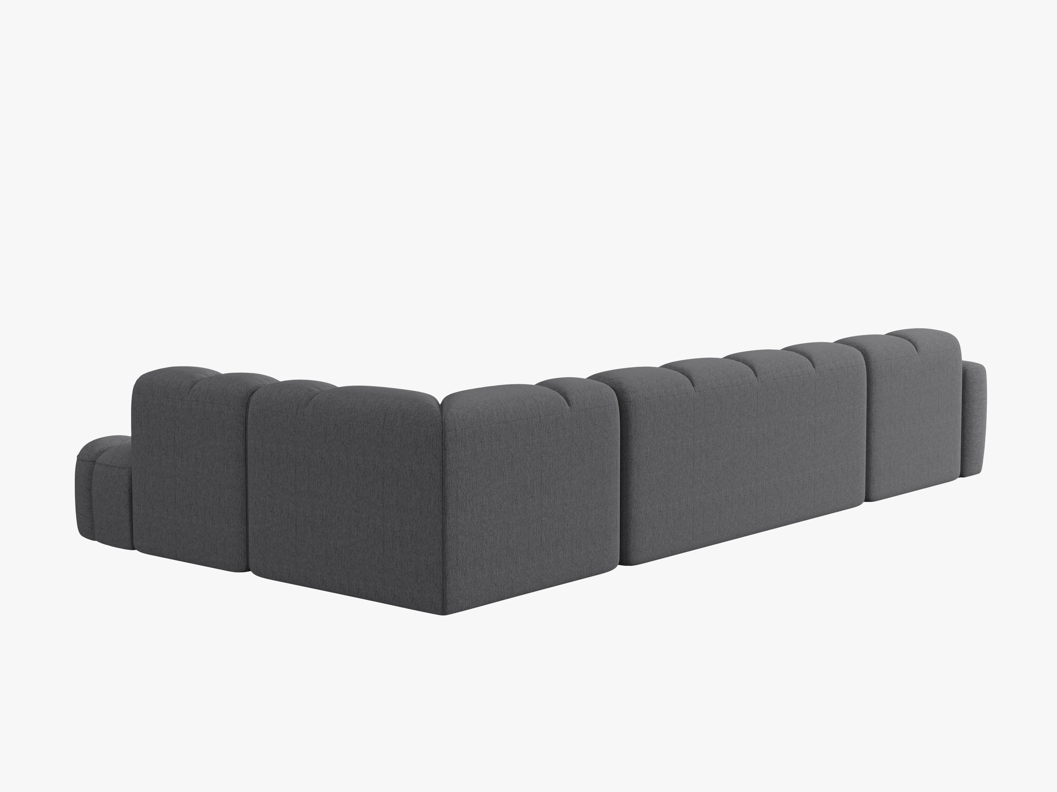 Right-facing panoramic corner sofa LISA gray chenille