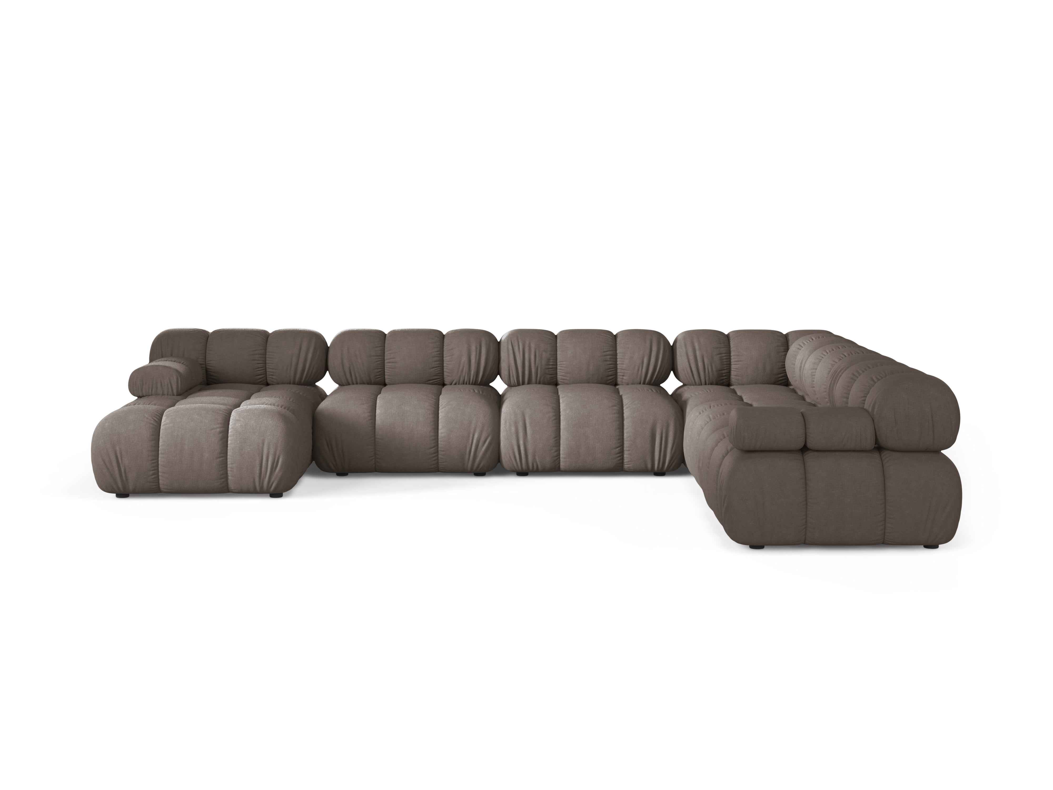 Panoramischer Ecksofa rechts BELLIS in dunklem Cappuccino