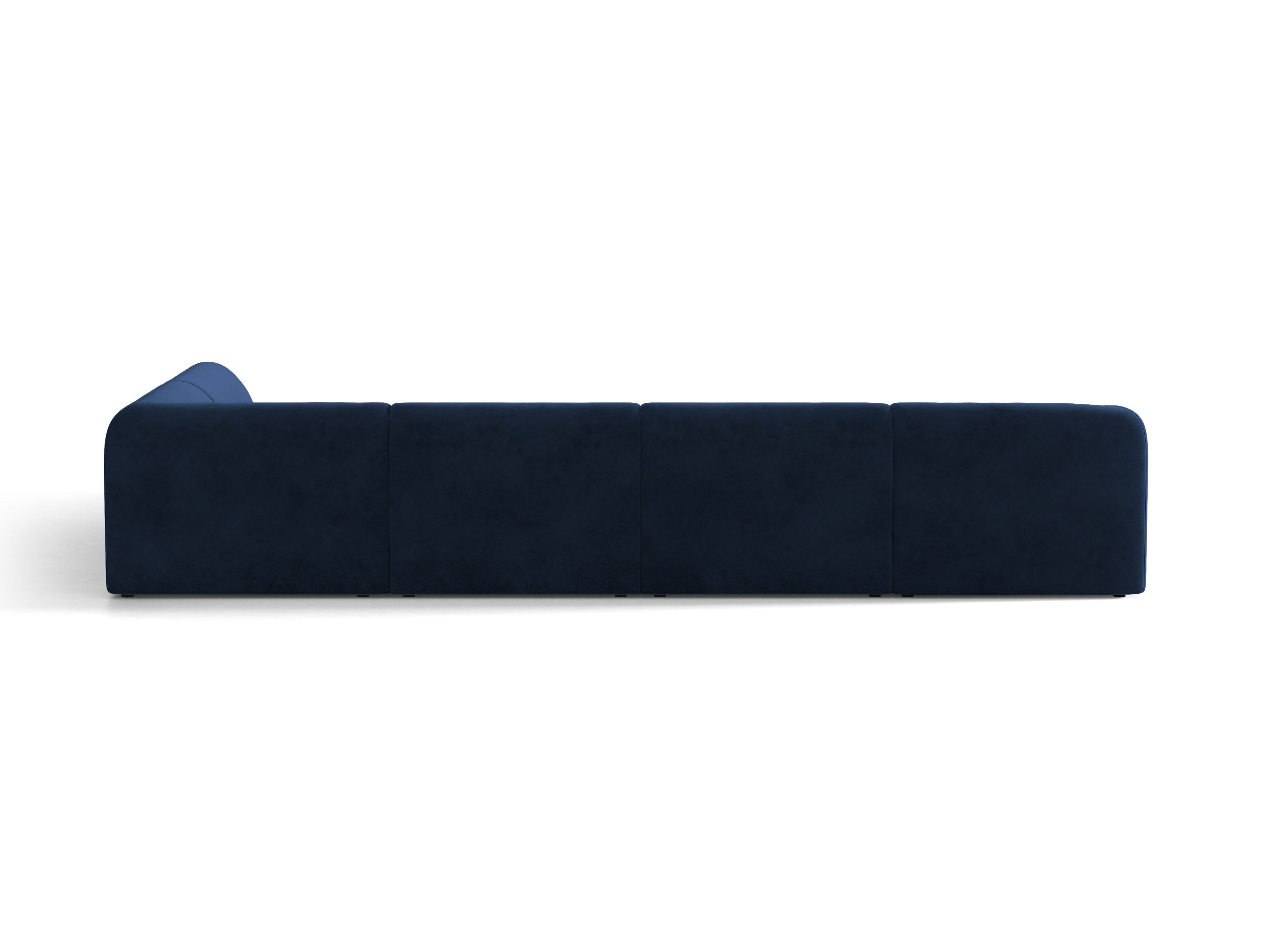 Samt-Ecksofa für 6 Personen in U-Form rechts MILEY marineblau