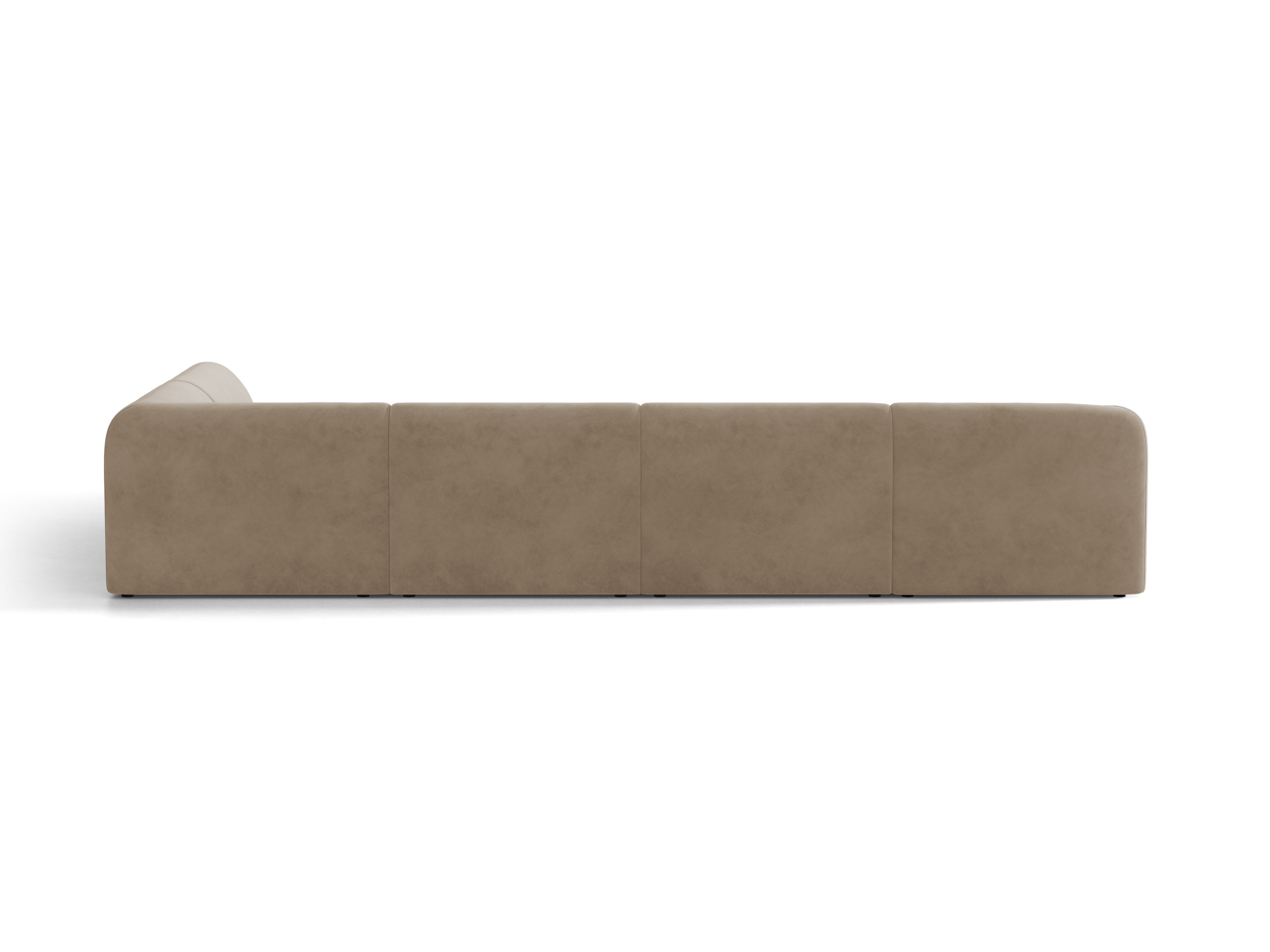 Samt-Ecksofa für 6 Personen in U-Form rechts MILEY cappuccino