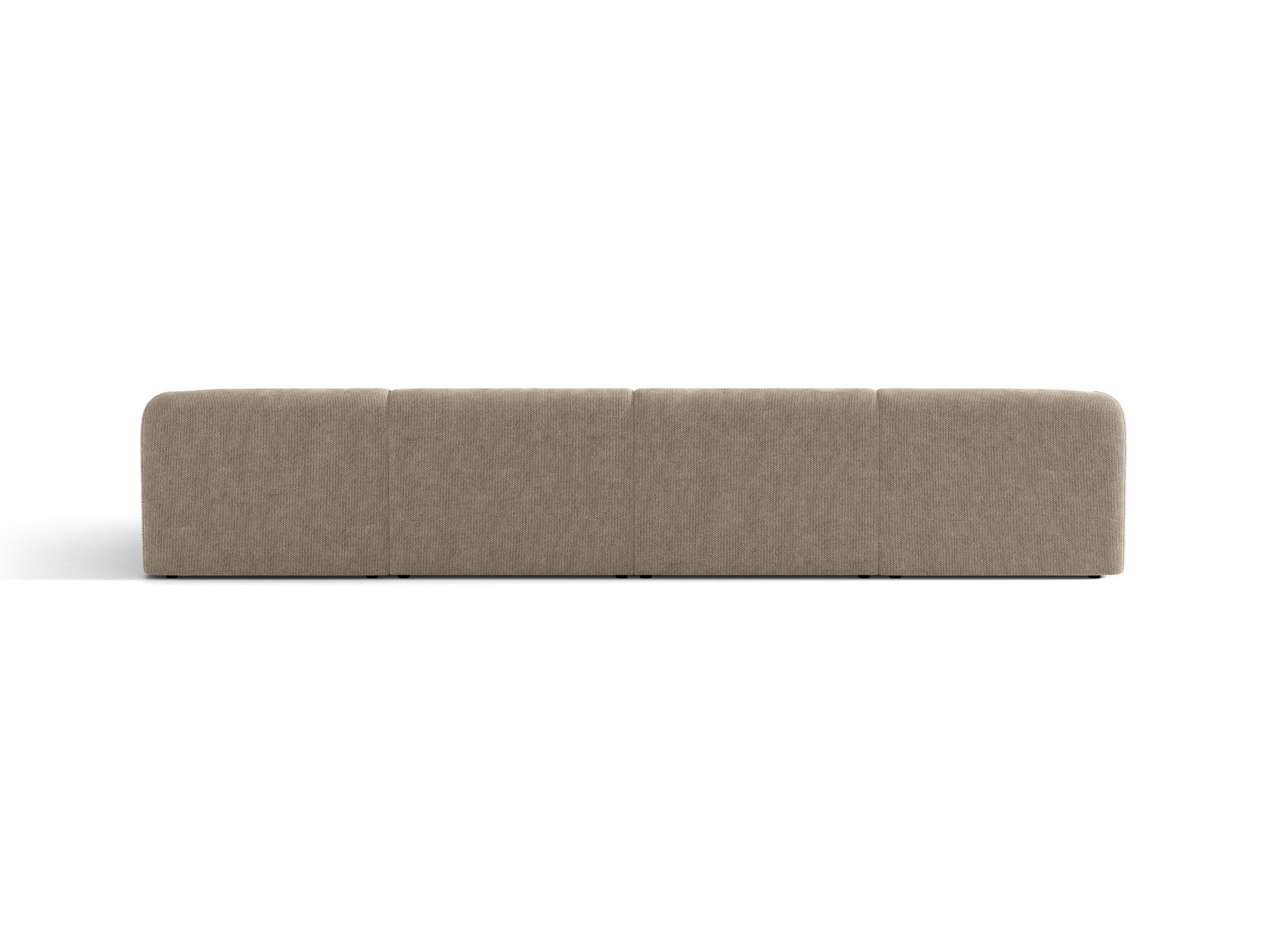 Panoramacouch für 5 Personen MILEY beige seidiger Chenille
