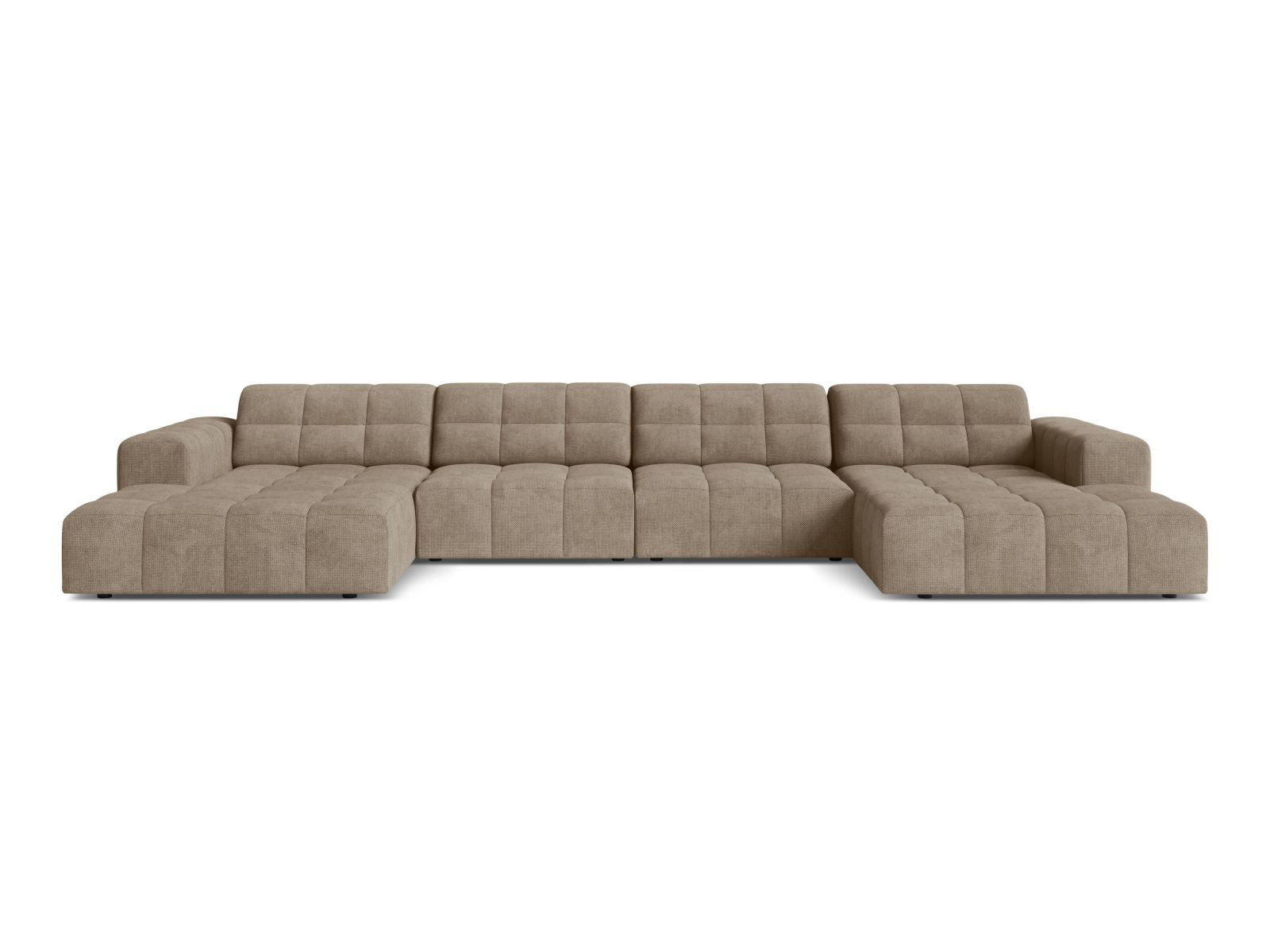 Sofa panoramiczna 6-osobowa JENNIFER ciemnobeżowy szenil – Micadoni