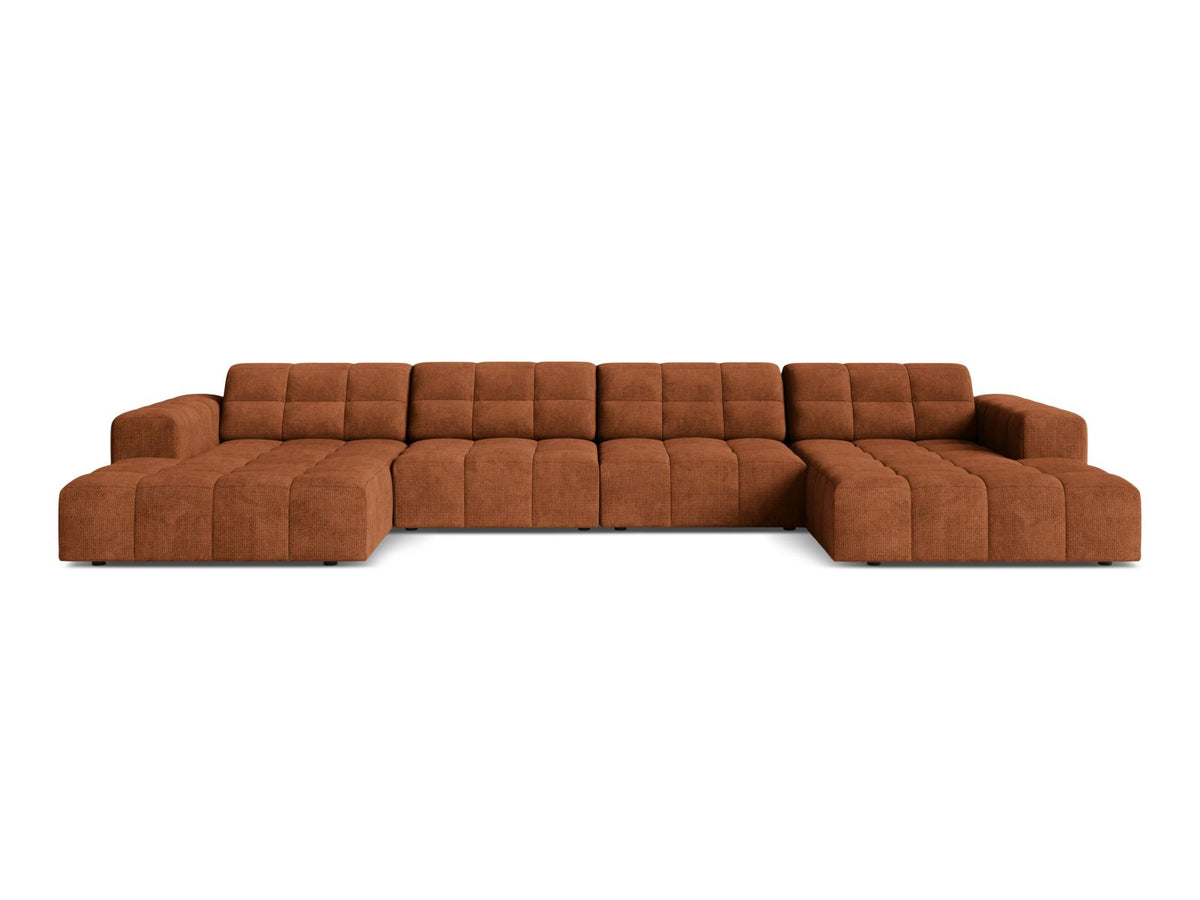 Sofa panoramiczna 6-osobowa JENNIFER ceglany szenil – Micadoni