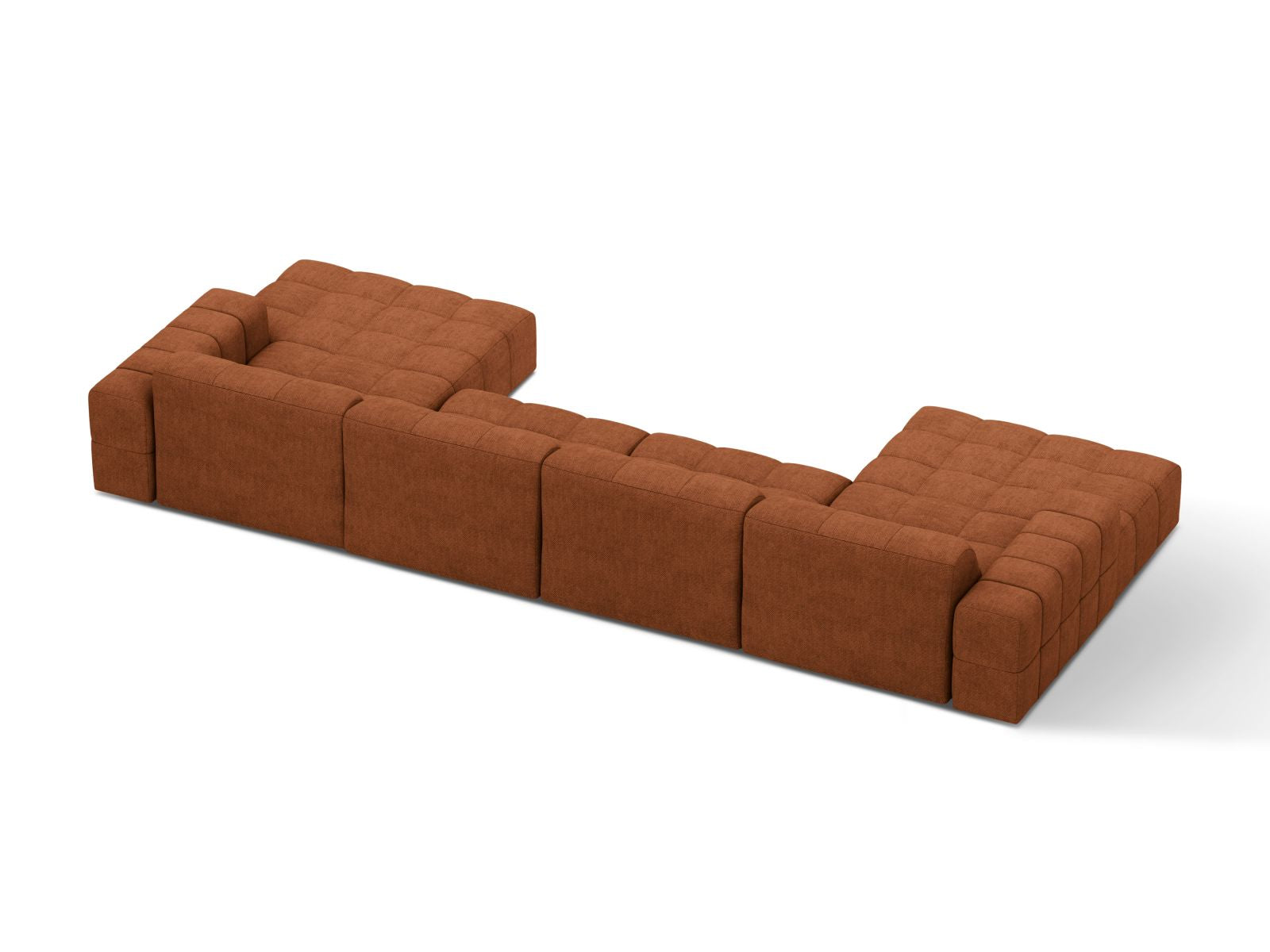 Sofa panoramiczna 6-osobowa JENNIFER ceglany szenil – ujęcie tylne