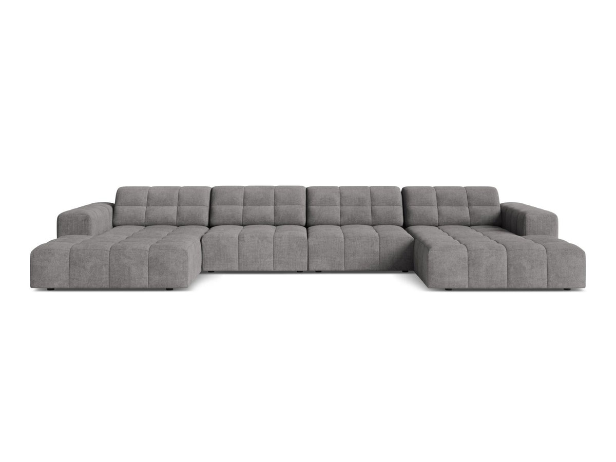 Sofa panoramiczna 6-osobowa JENNIFER jasnoszary szenil – Micadoni