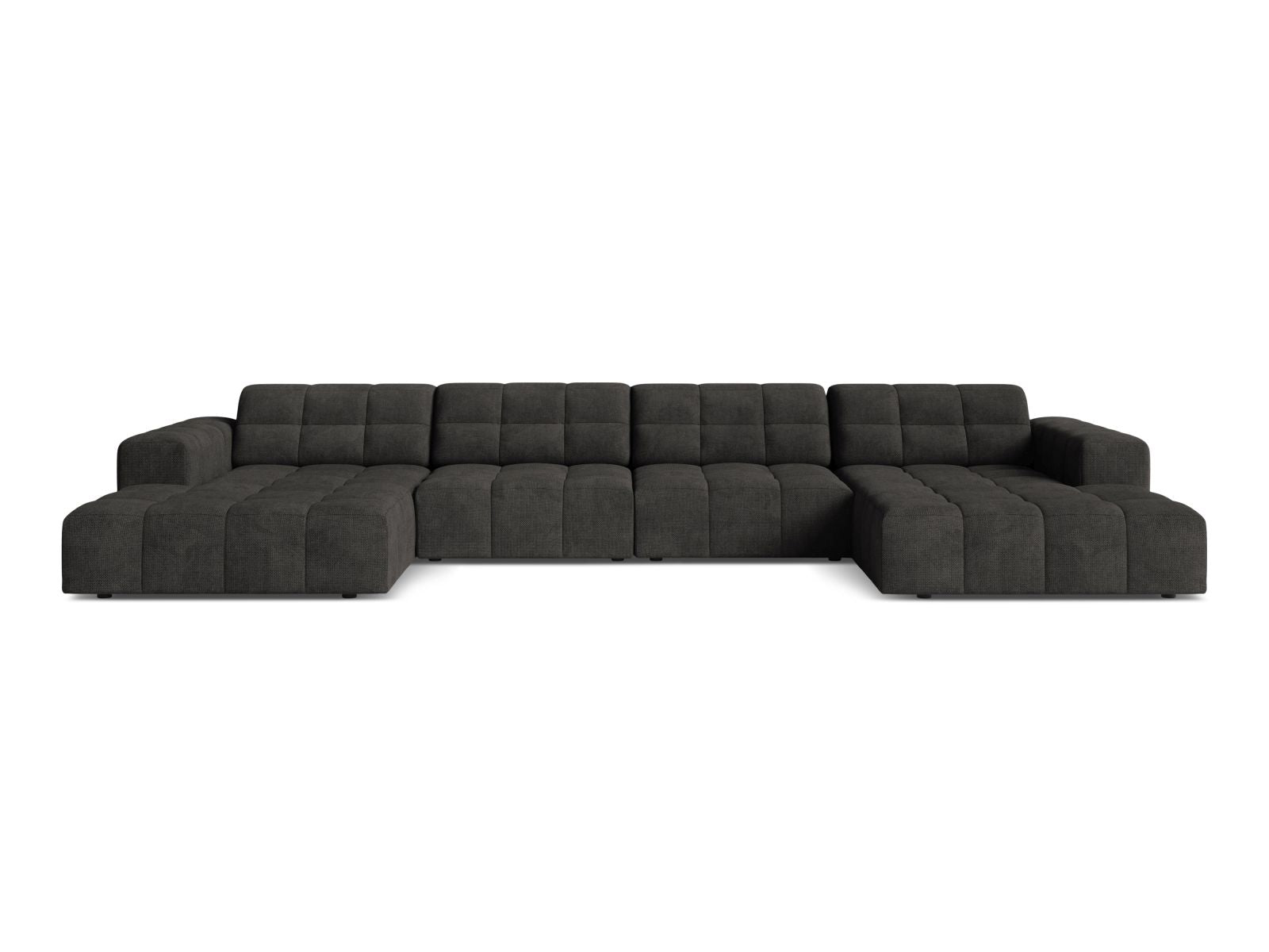 Sofa panoramiczna 6-osobowa JENNIFER grafitowy szenil – Micadoni
