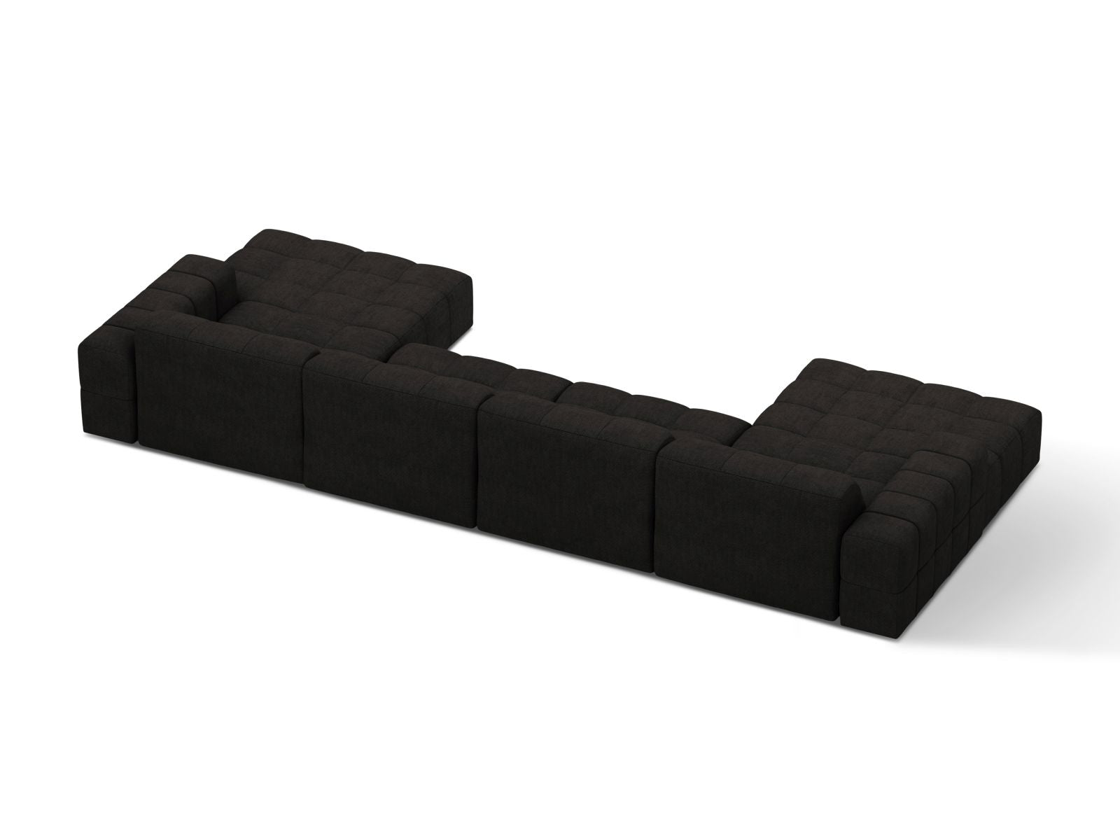 Sofa panoramiczna 6-osobowa JENNIFER antracytowy szenil – ujęcie tylne