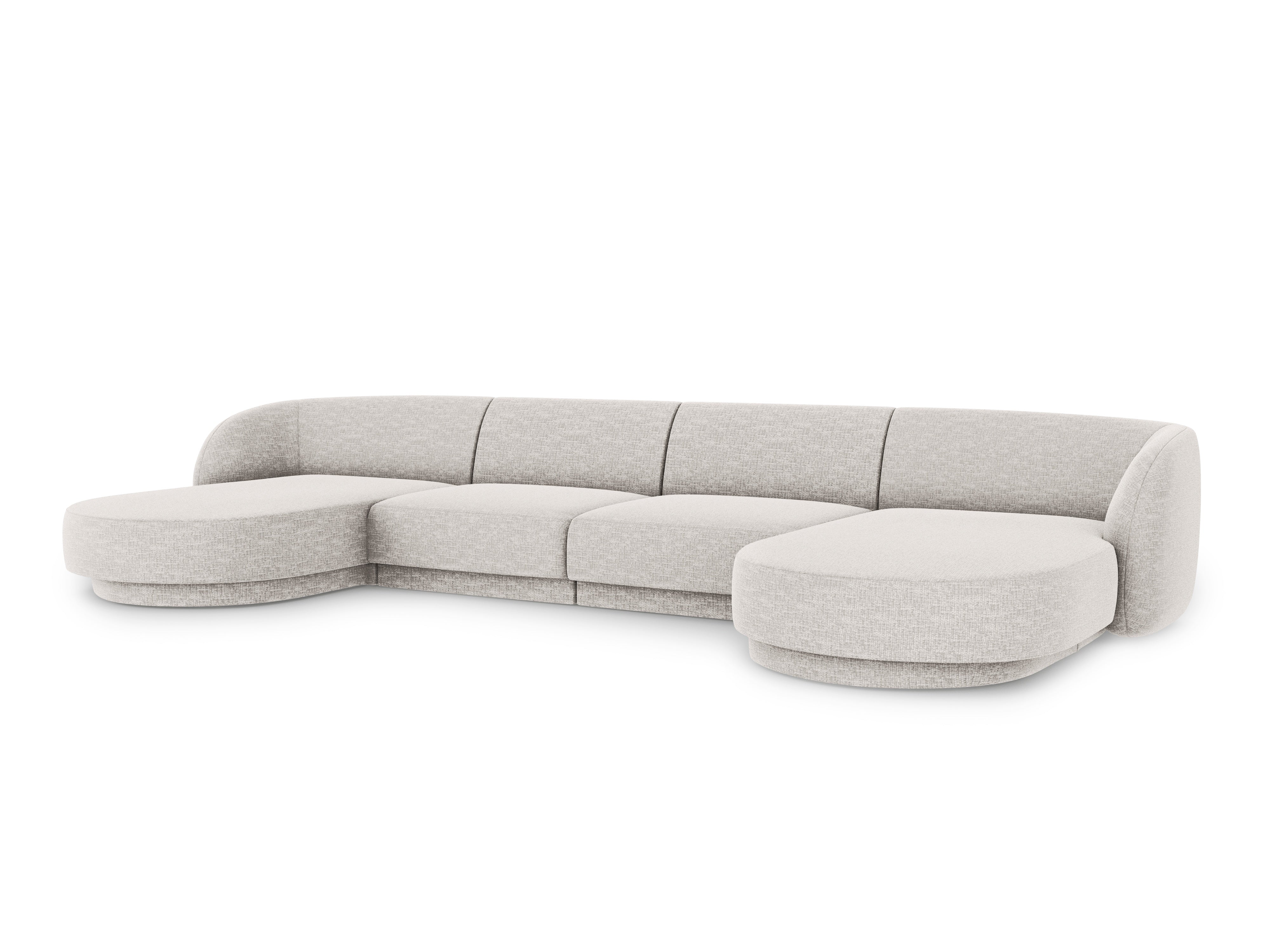 U-förmiger Ecksofa MILEY graues Chenille