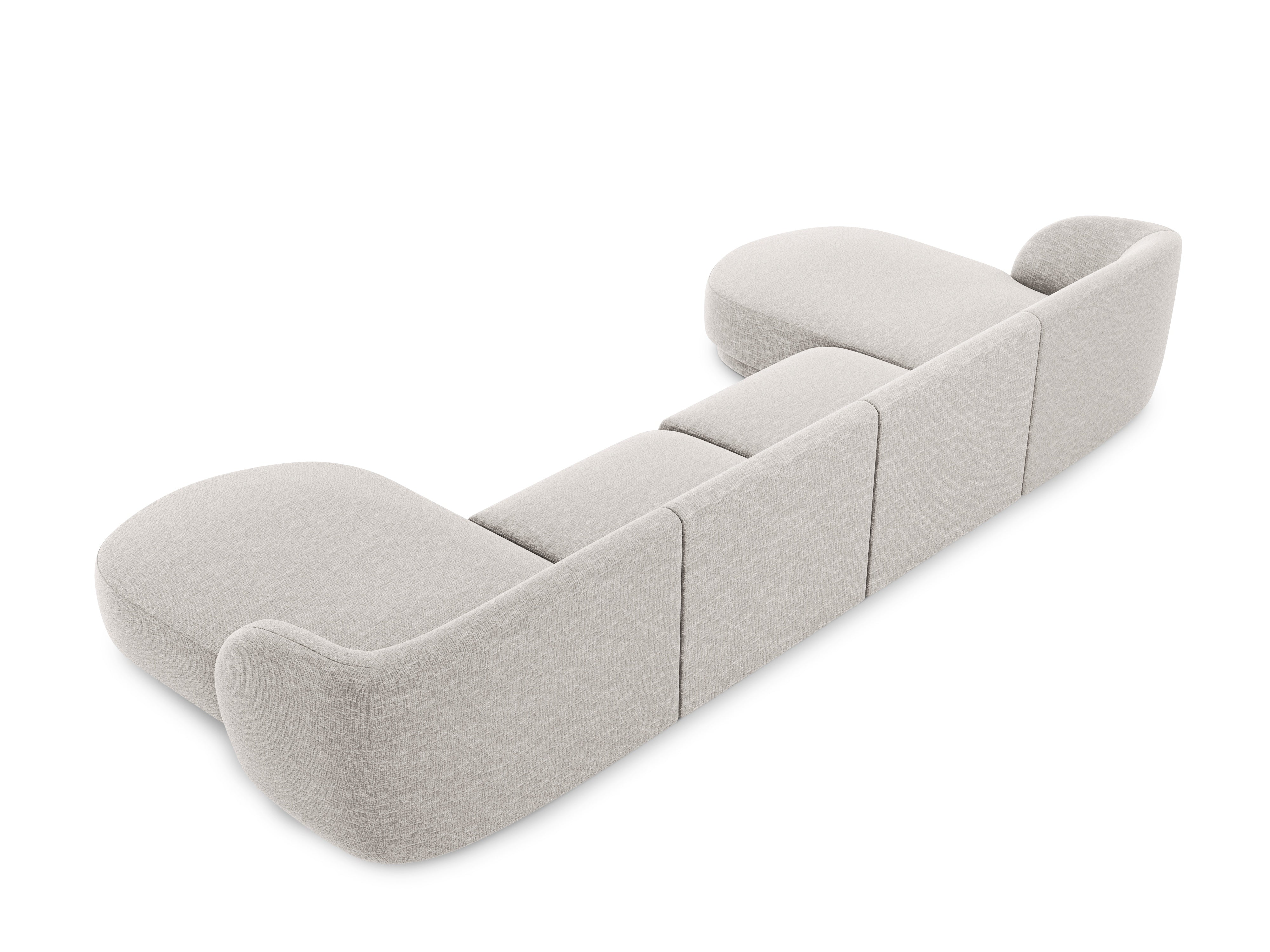 U-förmiger Ecksofa MILEY graues Chenille